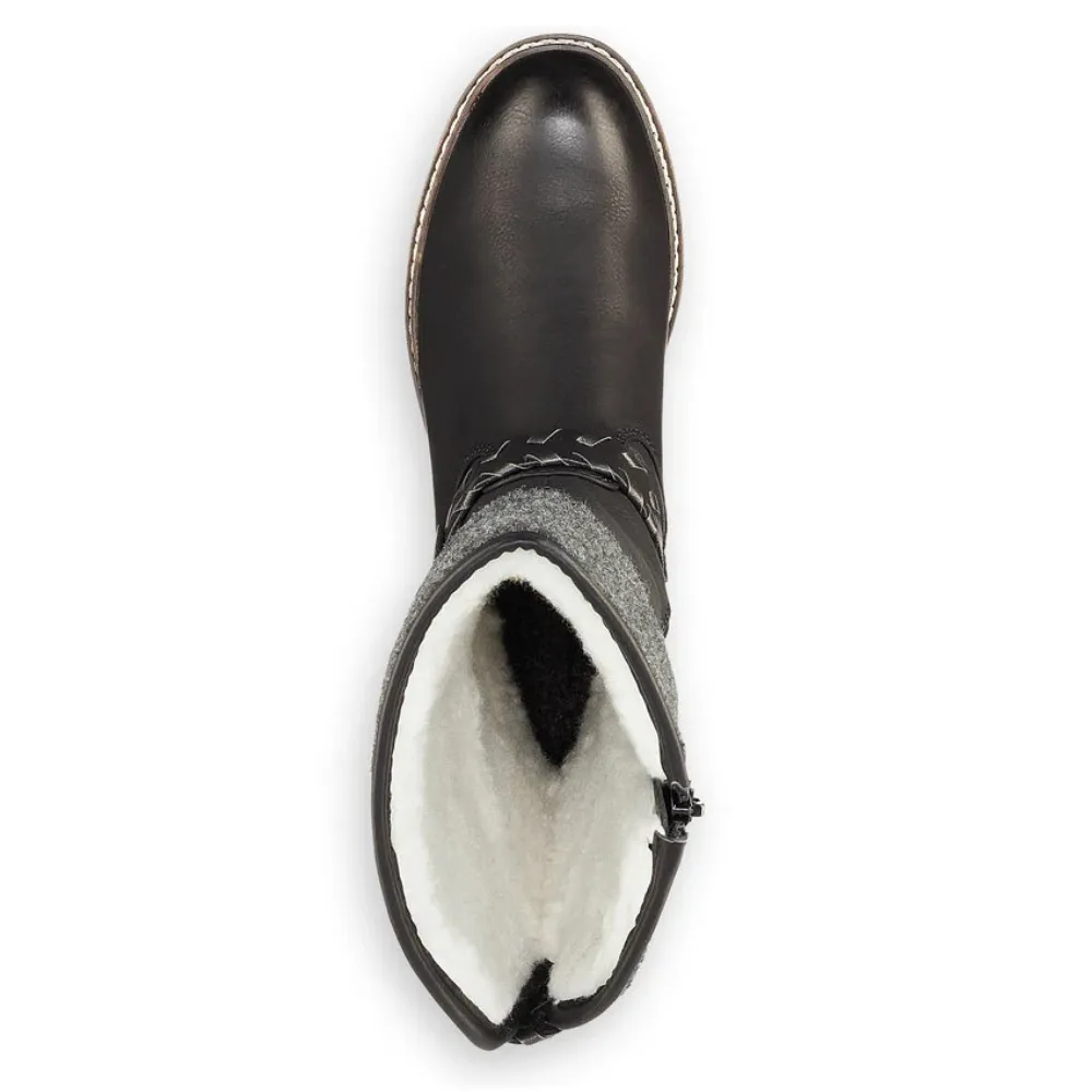 Rieker Dominika 79 Black/Anthracite Boot (Women's) Chilly Weather Arctic Footwear Protection