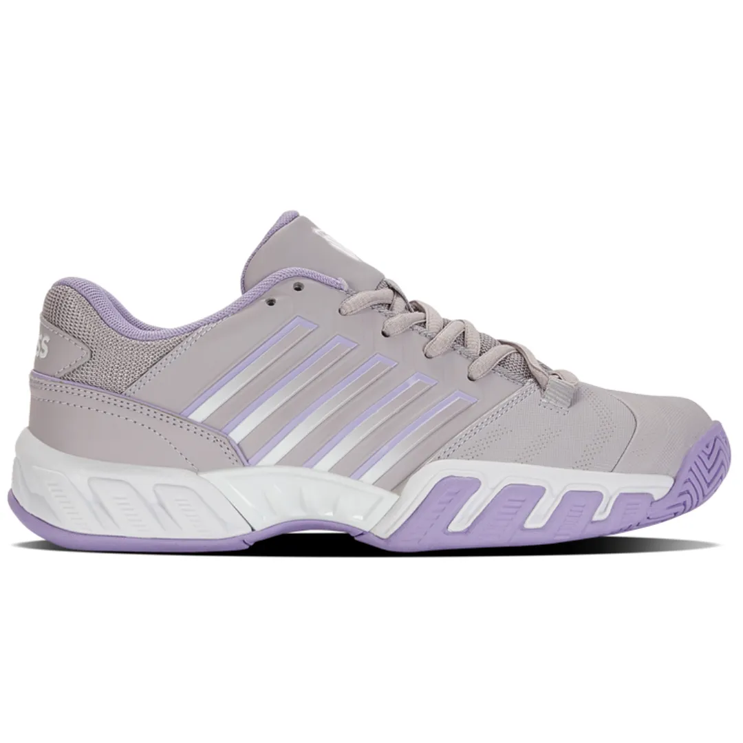 Wide toe box K Swiss Big Shot Light 4 Women Tennis Shoes - Raindrops/White/Purple Rose