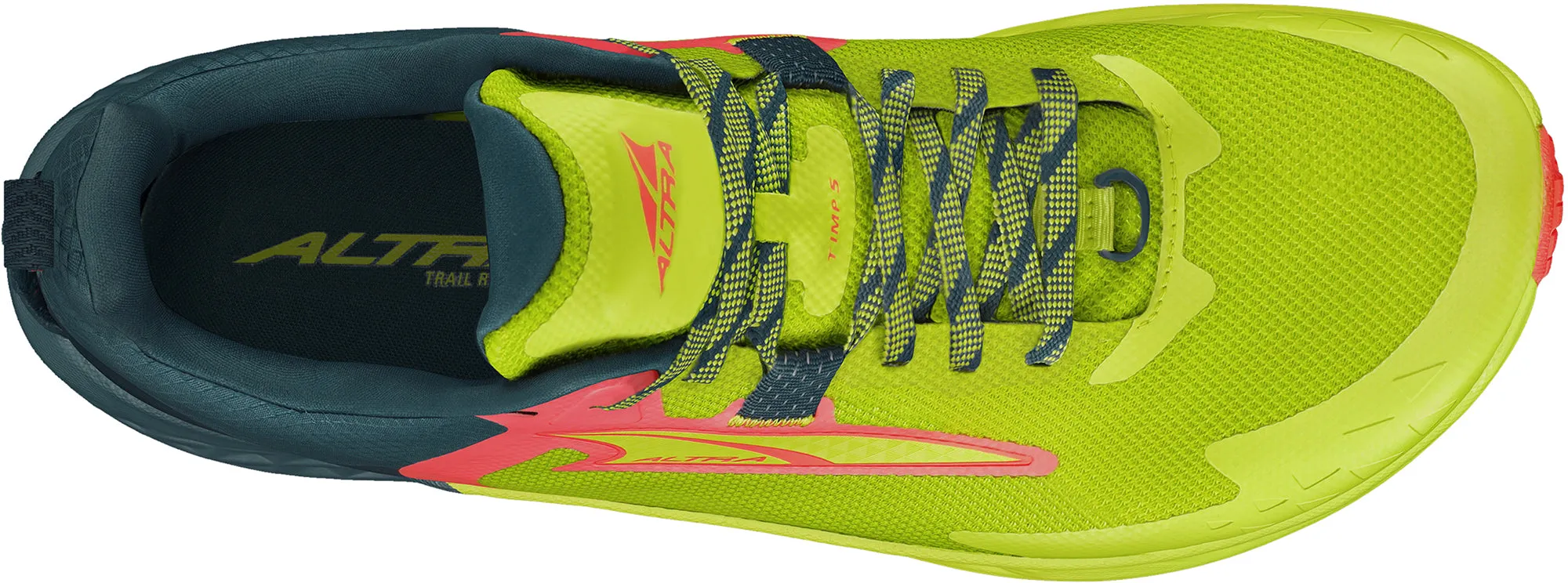 Altra Timp 5 Mens Trail Running Shoes - Green lace up closure