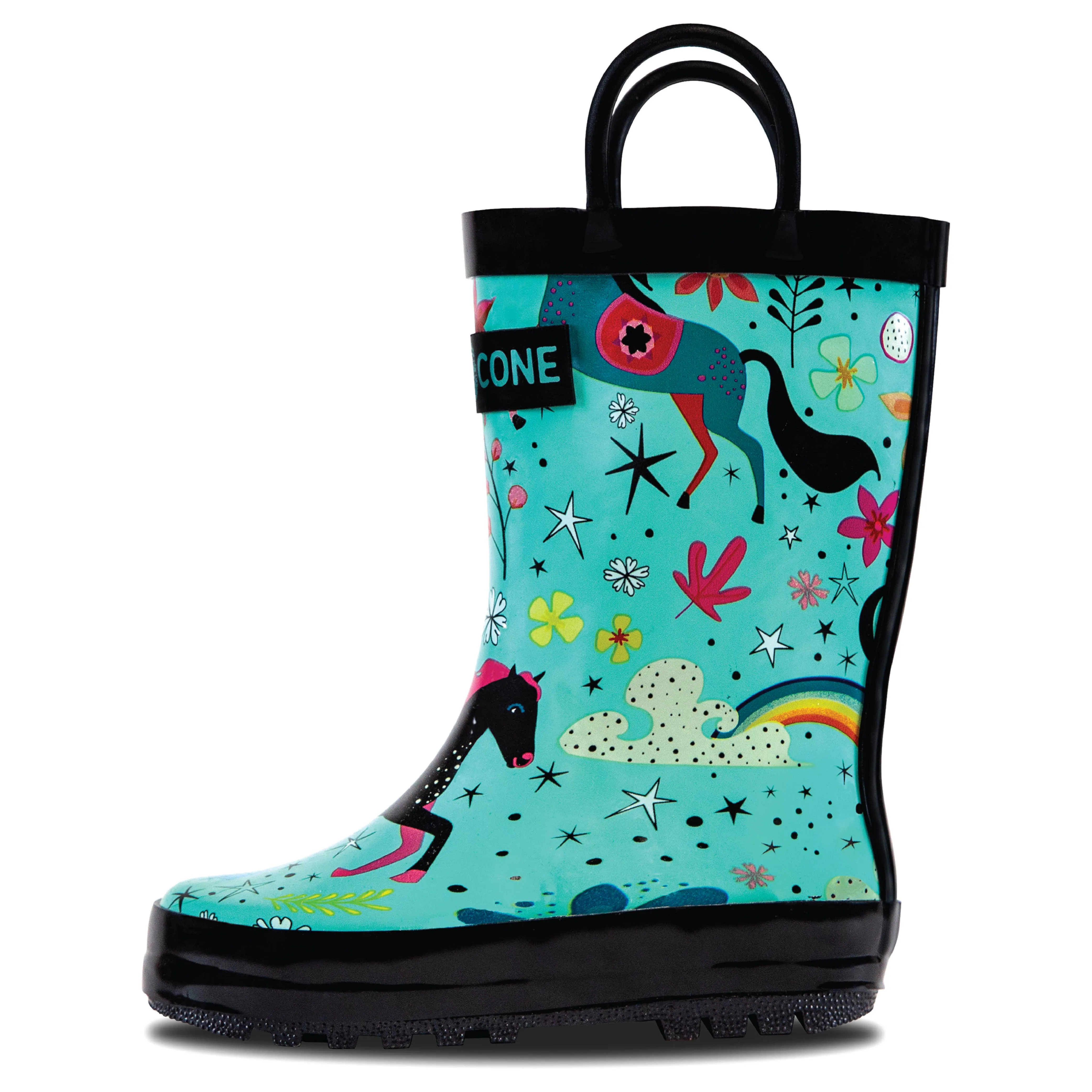 Utility Style Moroccan Horses Rain Boots