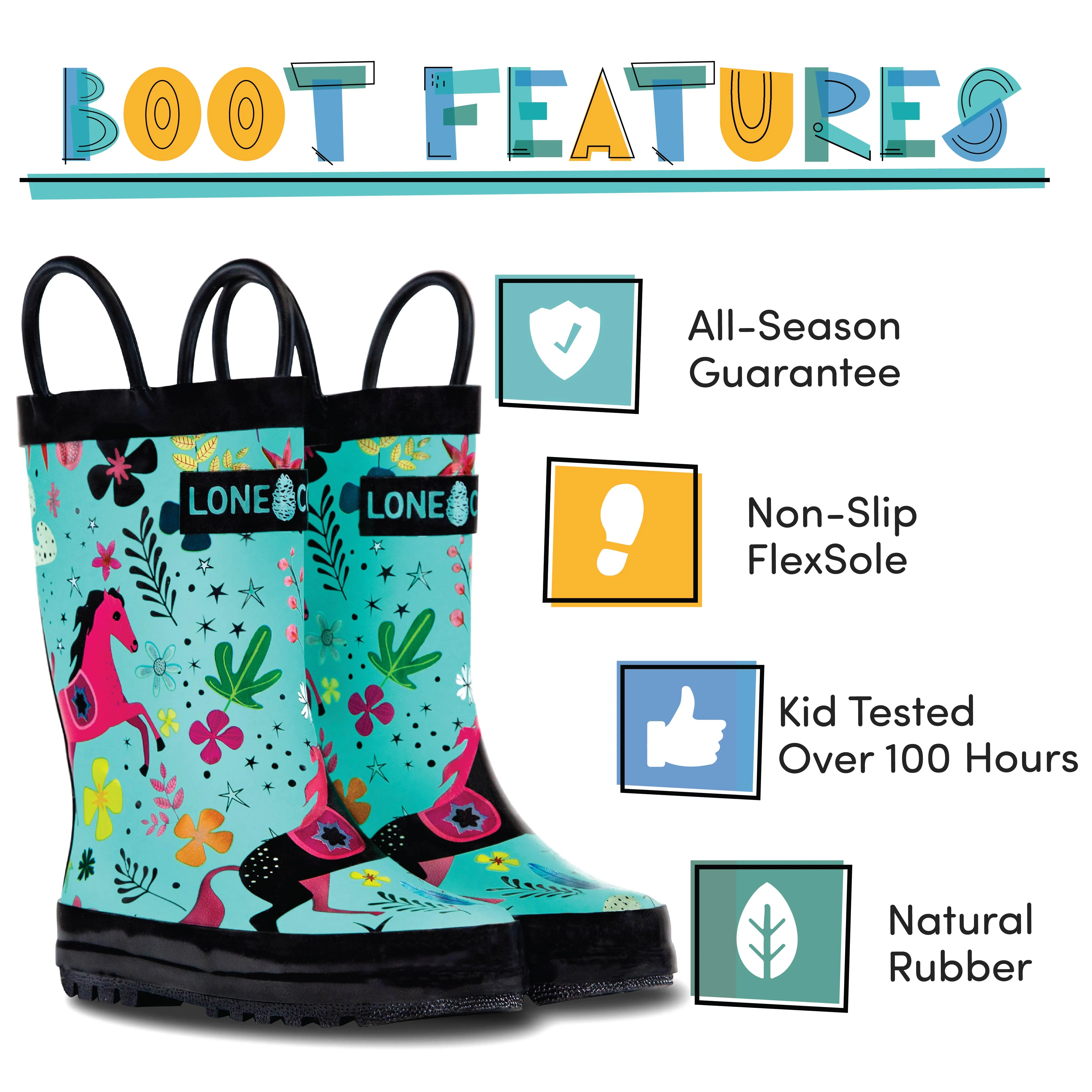soft fit Moroccan Horses Rain Boots