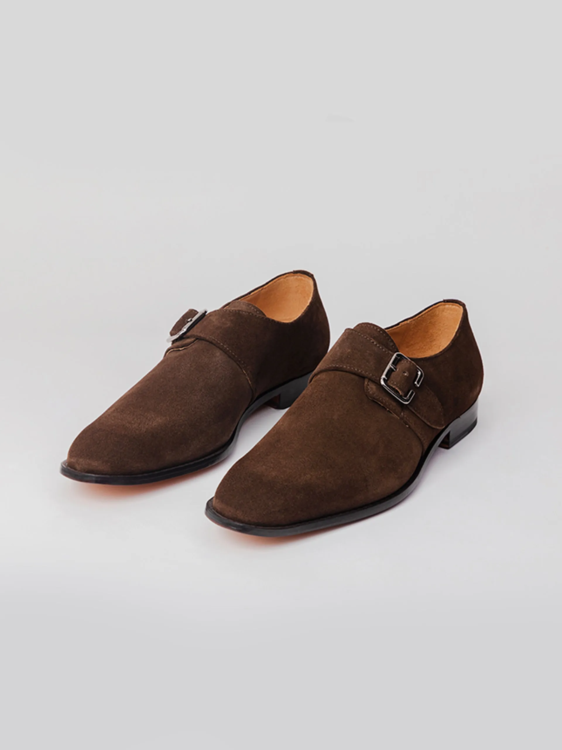 Vagabond Single Monkstrap - Dark Brown Suede Sleek Finish