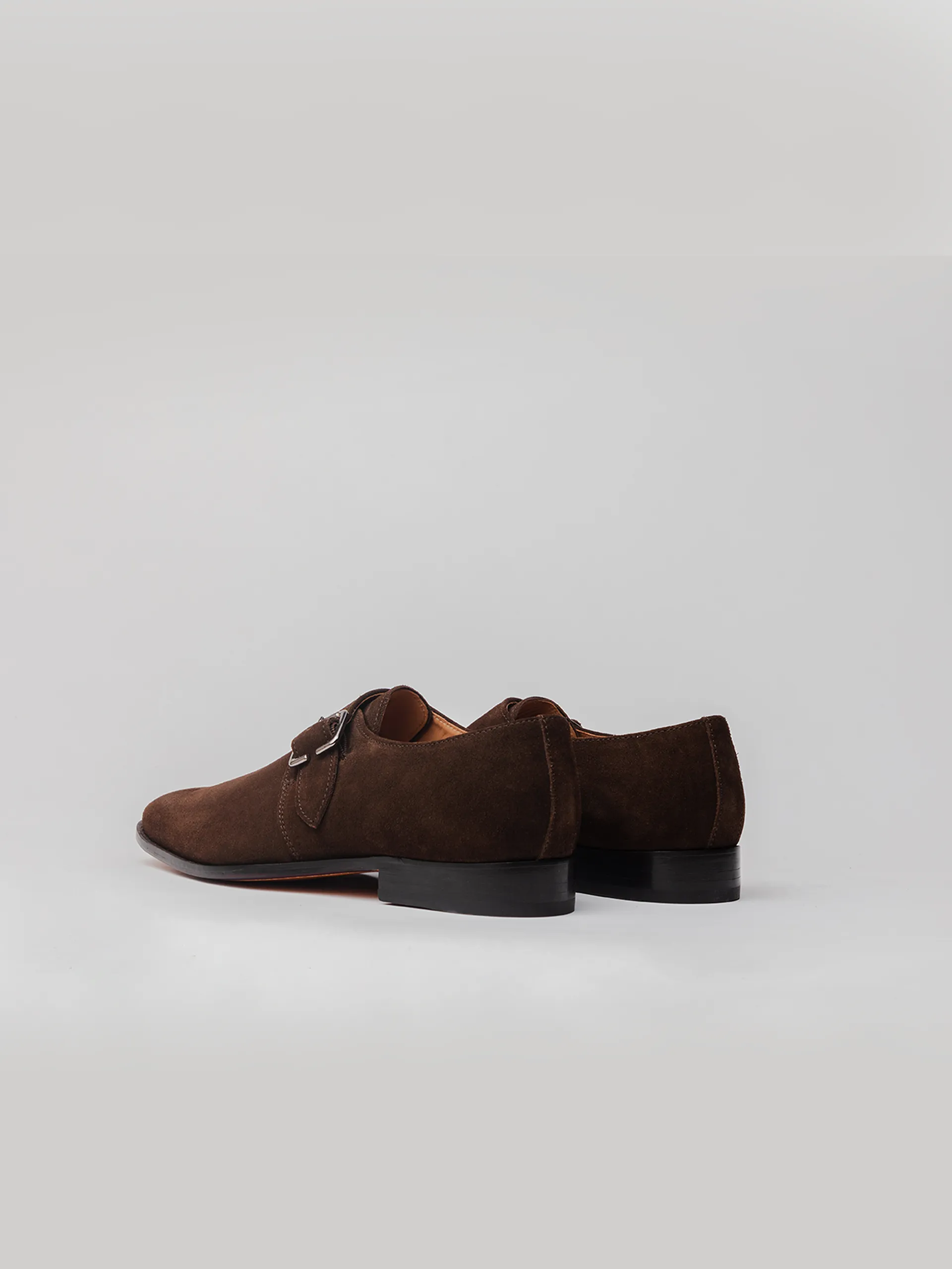 Slip Resistant Office Shoes Vagabond Single Monkstrap - Dark Brown Suede