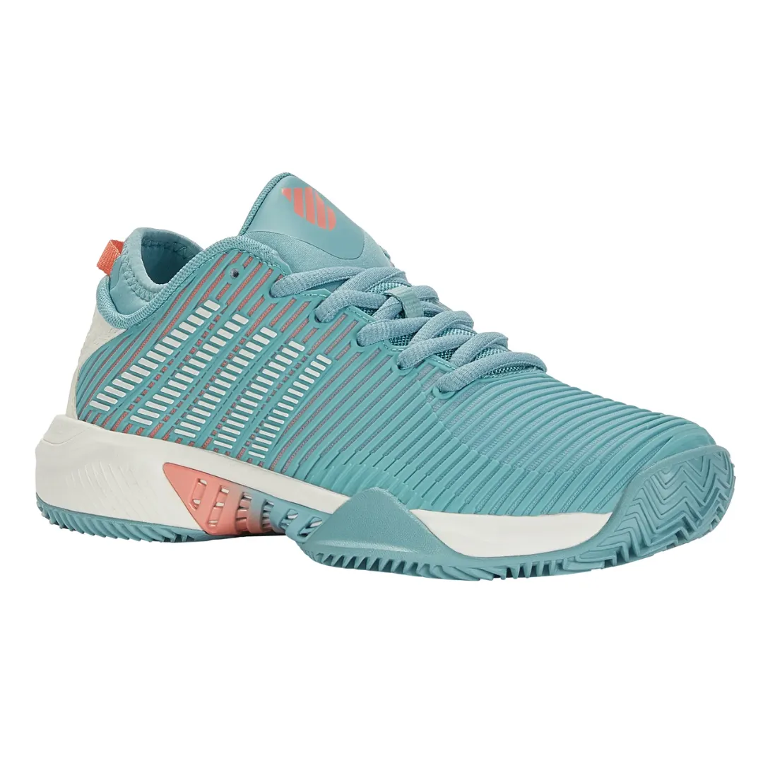 K Swiss Hypercourt Supreme HB Nile Blue/Blanc de Blanc/Desert Flower Women Tennis Shoes Moisture wicking