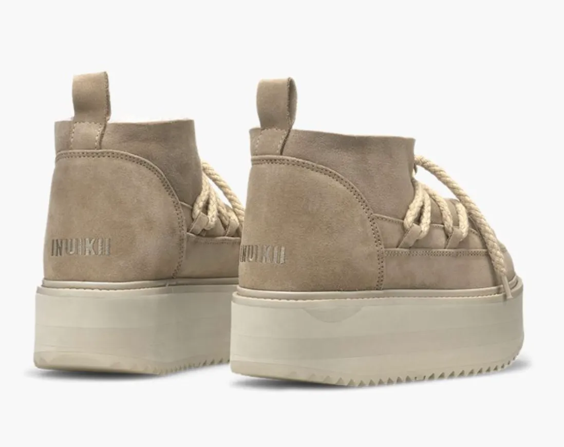 Snow Hike Boots INUIKII Classic Sneaker Platform Beige Boots