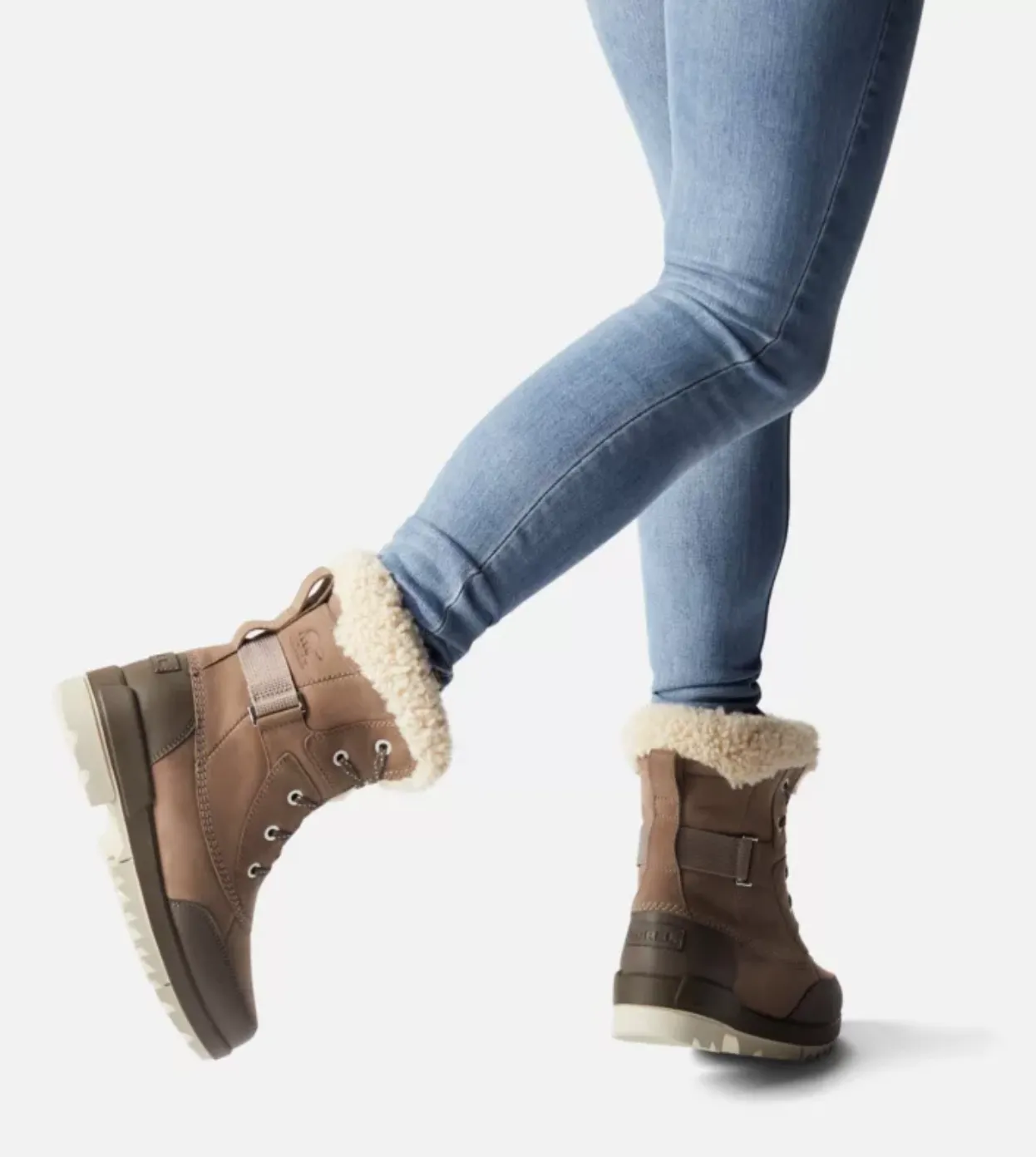 Snow Trek Footwear Snow Traction Boots Sorel TORINO? II Shearling Waterproof Winter Omega Taupe Boots no