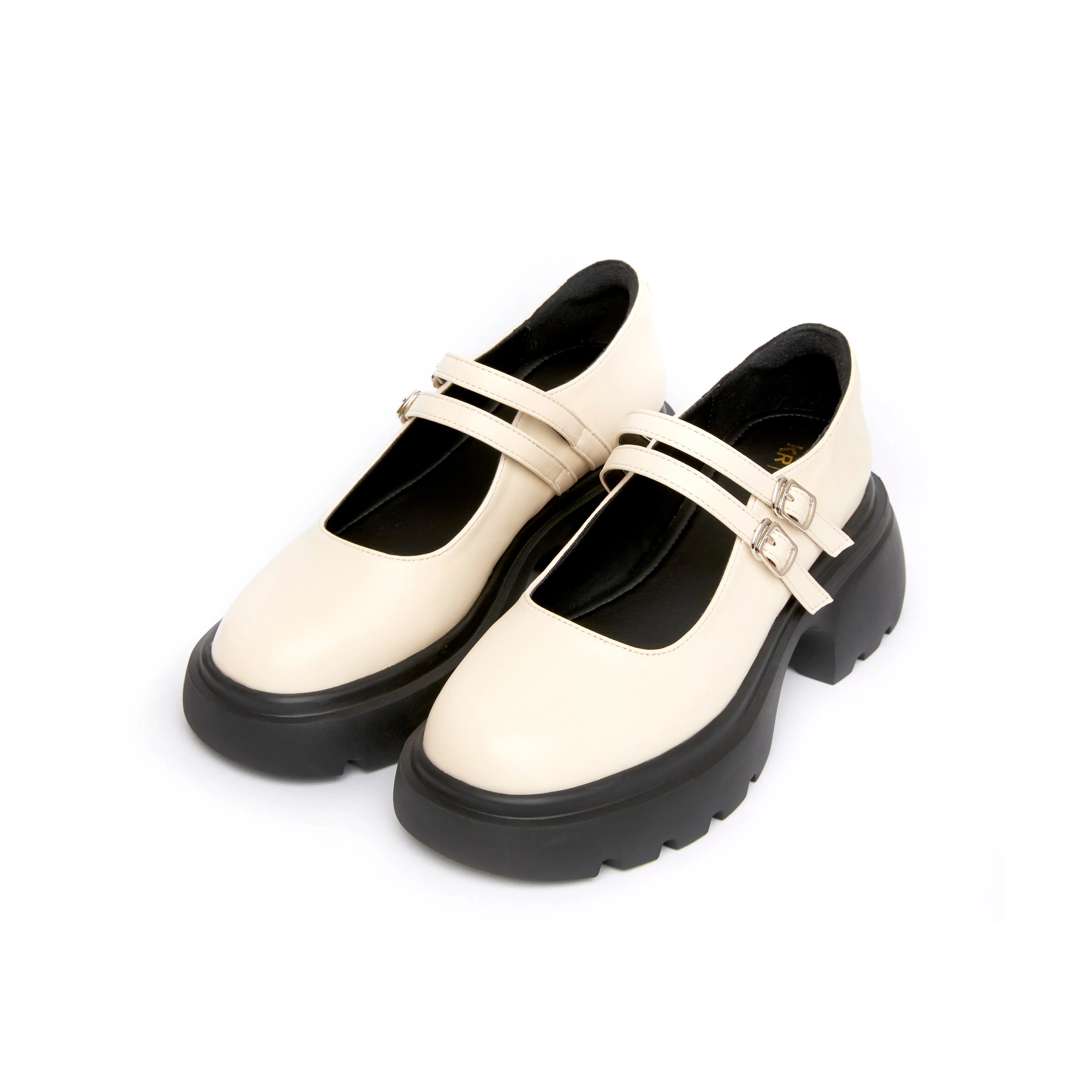 Ribbon Chunky Loafers - Beige (BEI) Breathable Cushioning Neat Path Lane