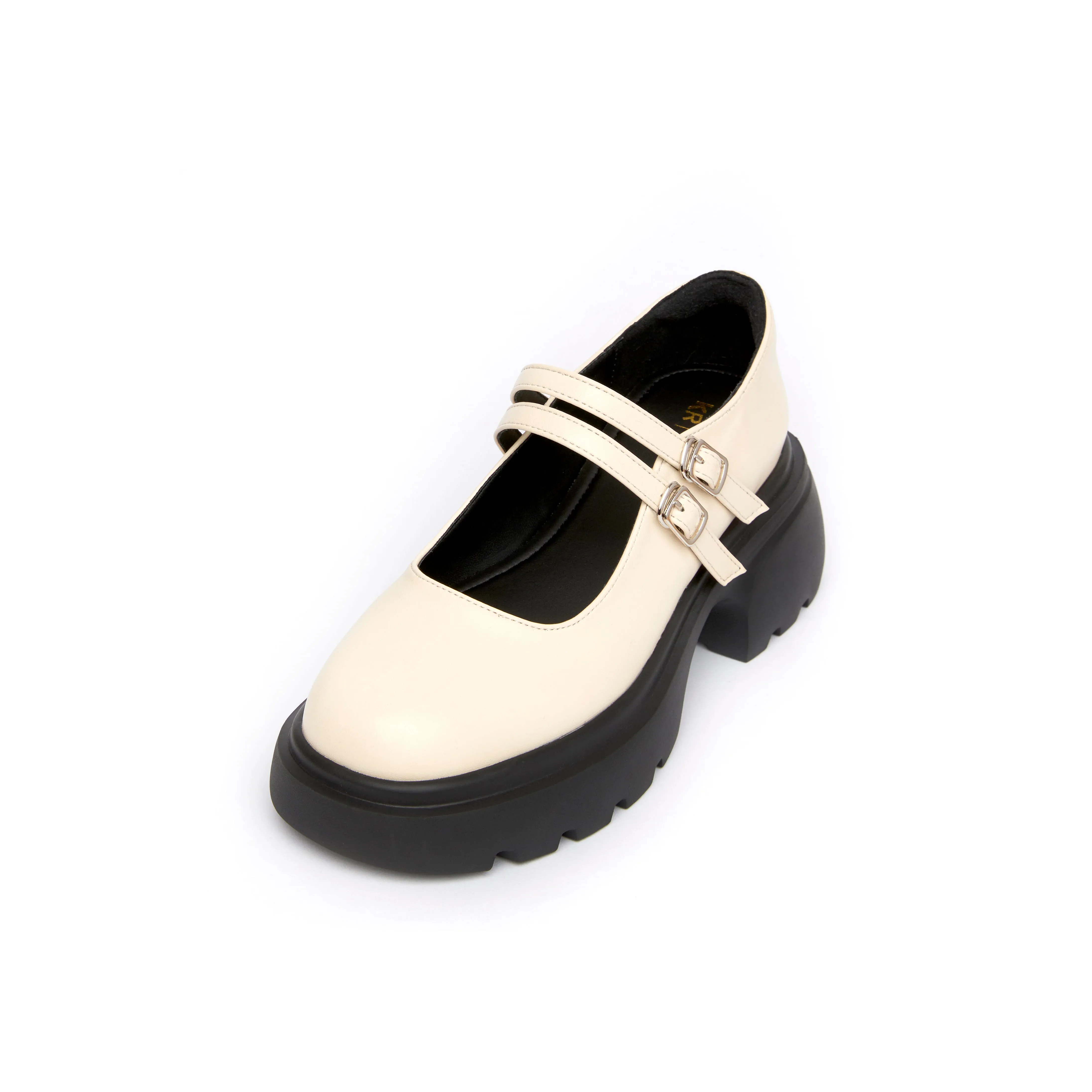 Toe Strong Ribbon Chunky Loafers - Beige (BEI)