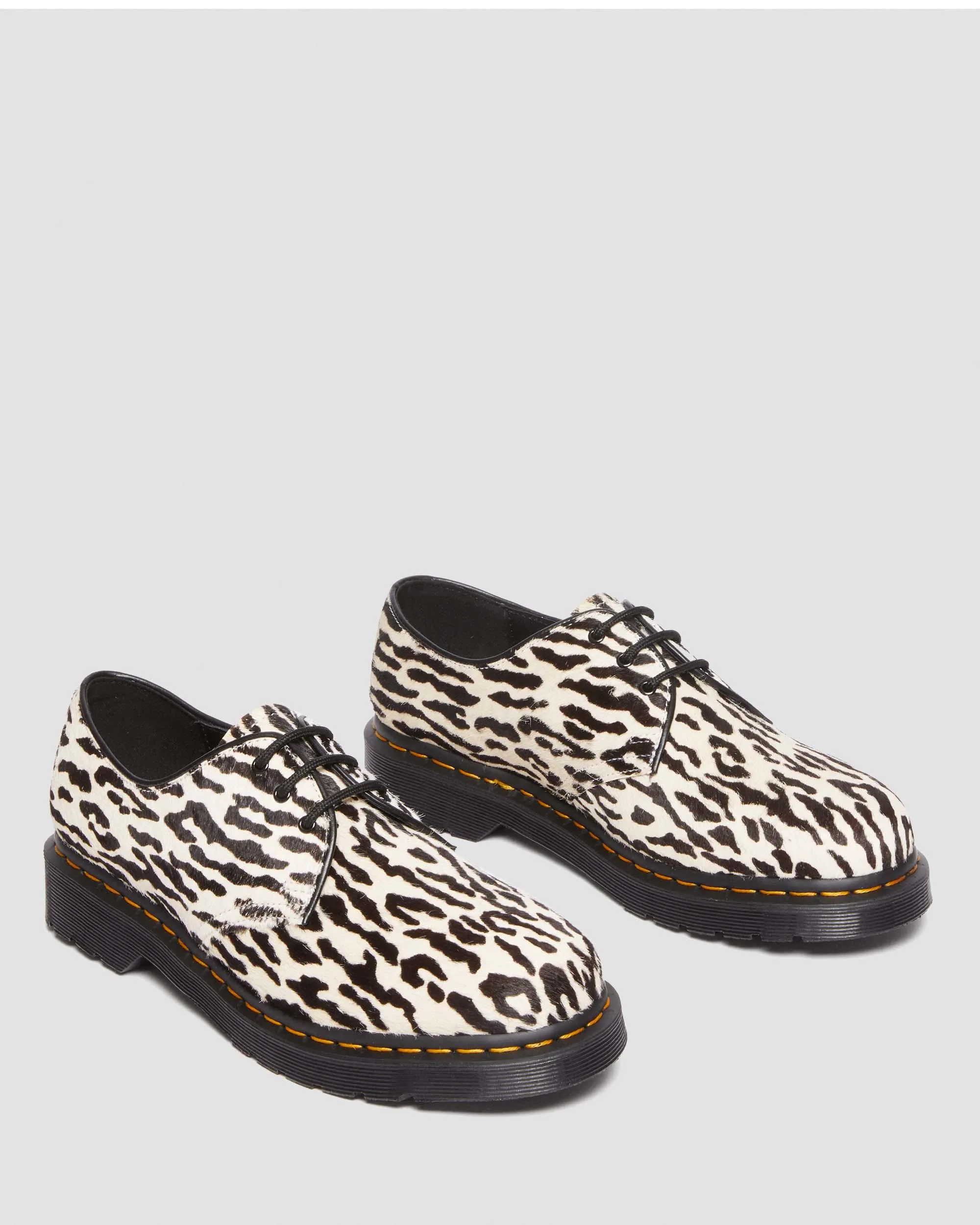 Soft Sole 1461 Wacko Maria Camel Black Hair-on Leather Oxford Shoes