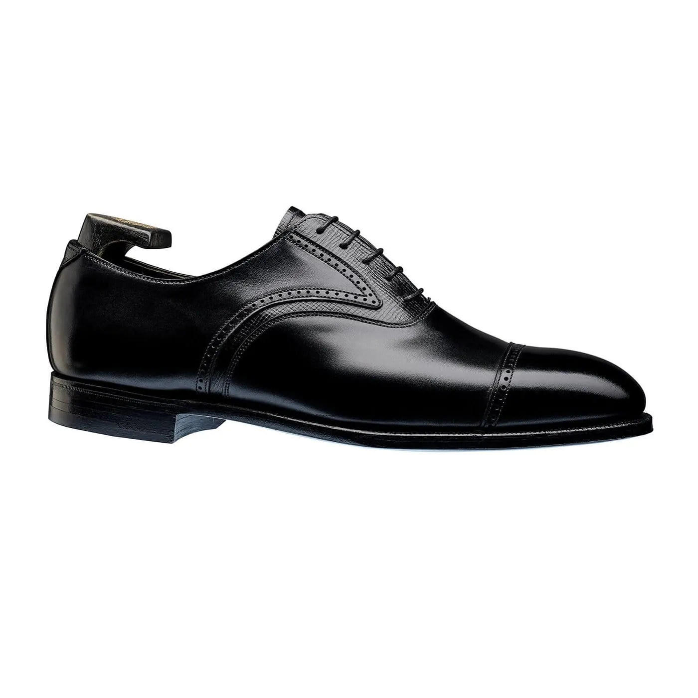 Sleek Leather Perry Black Calf & Black Willow Grain