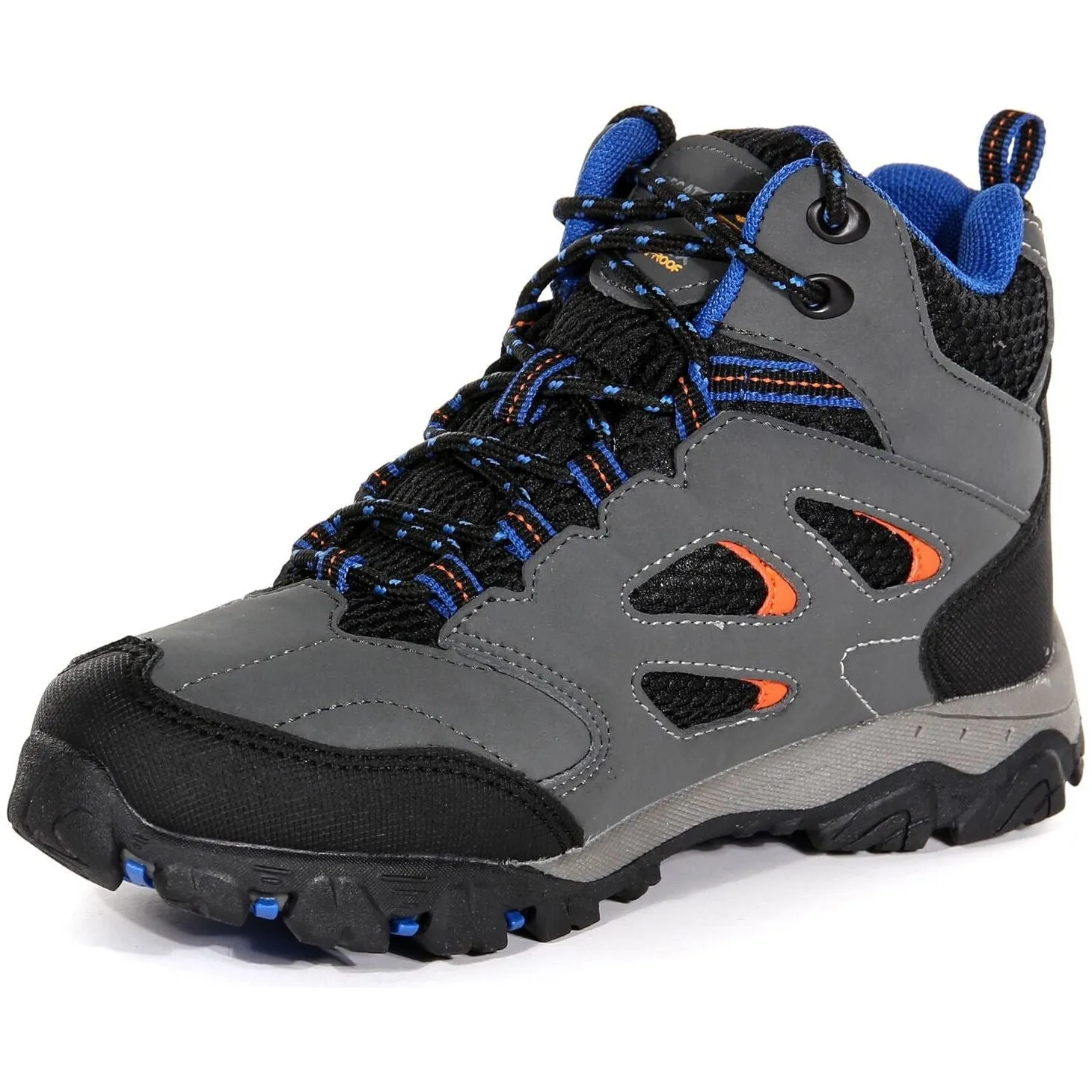 Regatta Holcombe Mid Waterproof Junior Walking Boots - Grey Foot Hugging