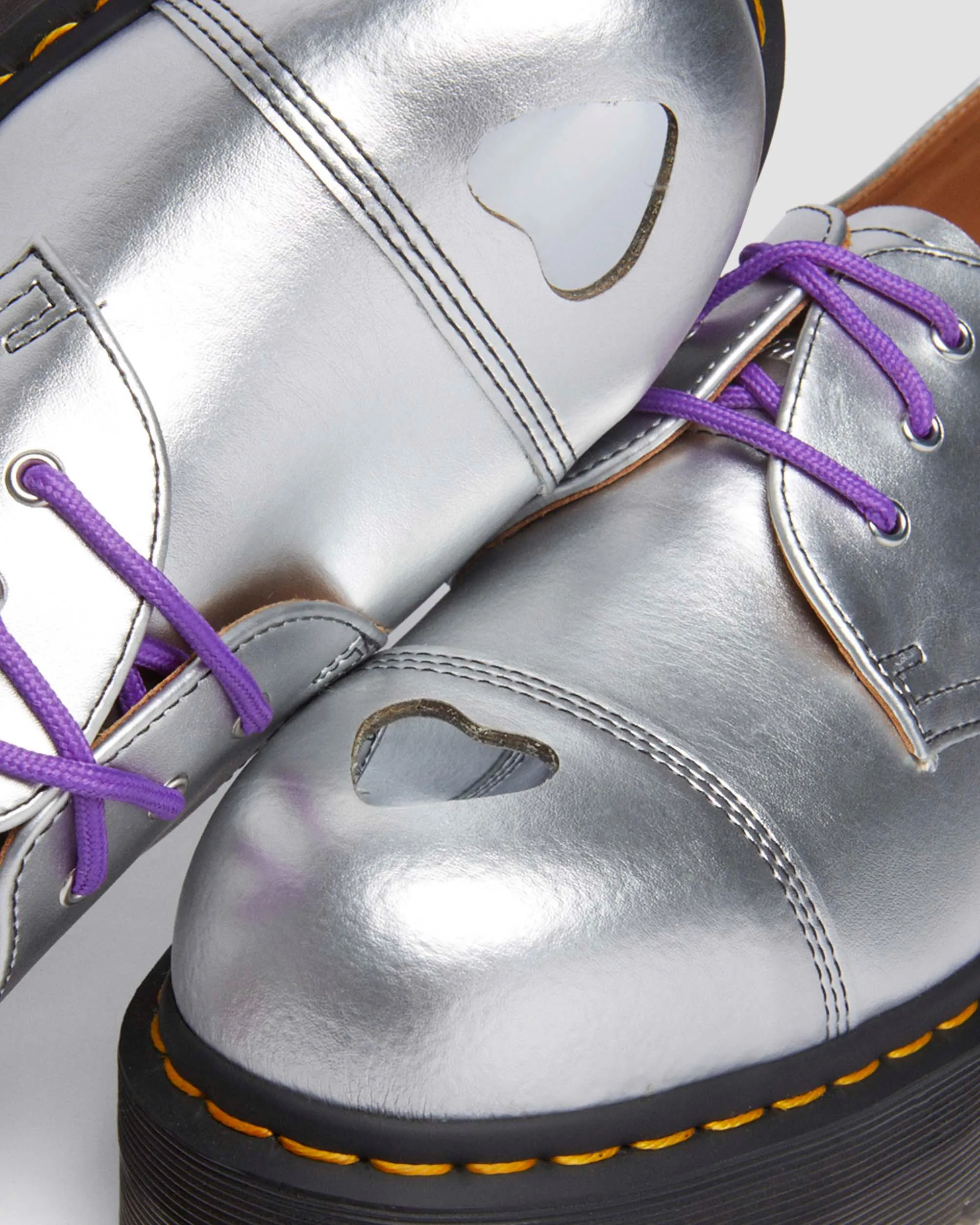 Reliable Durability 1461 Quad Mademe Silver Alumix Leather Oxford Platform Shoes
