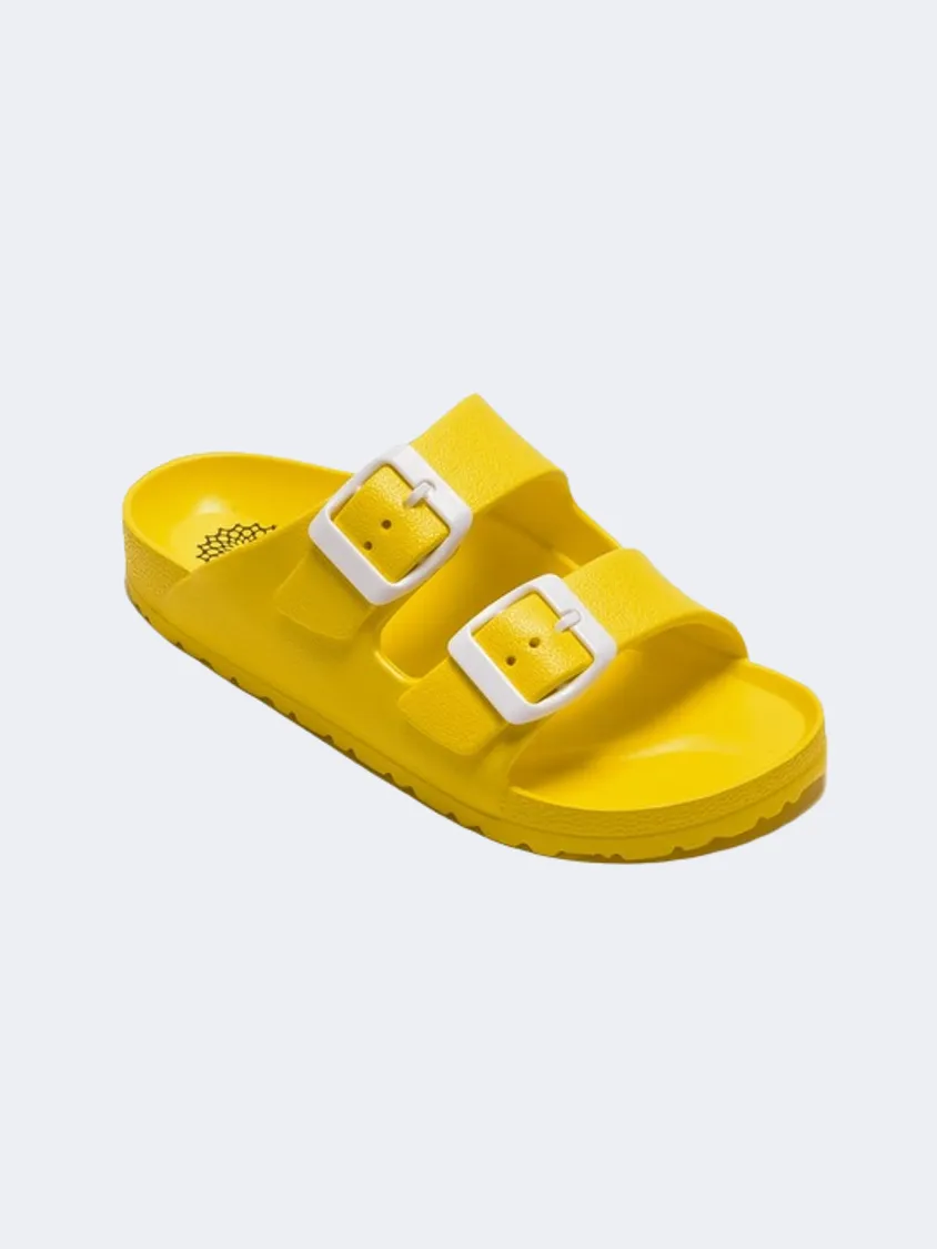 Ateneo Ps-Unisex Beach Slippers Yellow Clean Step Breathable Upper
