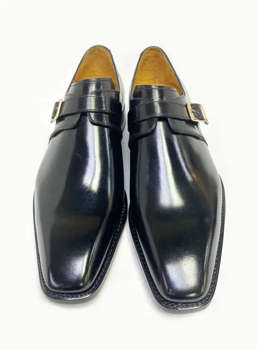 Ugo Vasare "Brooks" Monkstrap Shoe Black Low Cut Win Step
