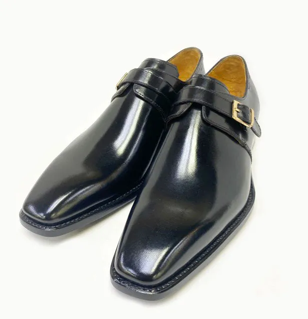 Ugo Vasare "Brooks" Monkstrap Shoe Black Fashion Gala Quick Pace