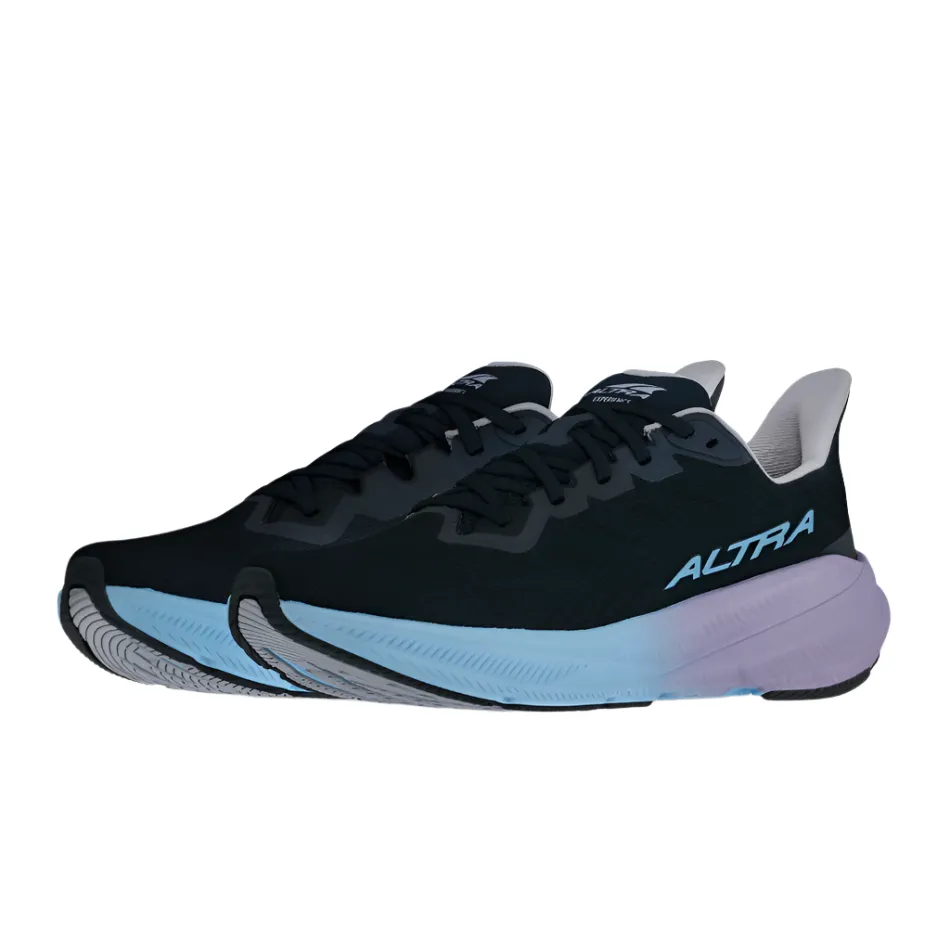 Altra Women's Experience Flow 2 Running Shoes in Black/Light Blue AW25 Heel Pressure padded - tongue shoes