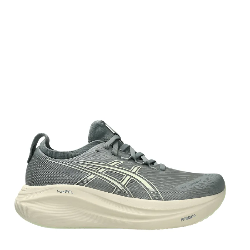 ASICS Women's GEL-NIMBUS 27 Running Shoes in Monument Blue/Whisper Green AW25 Full Coverage