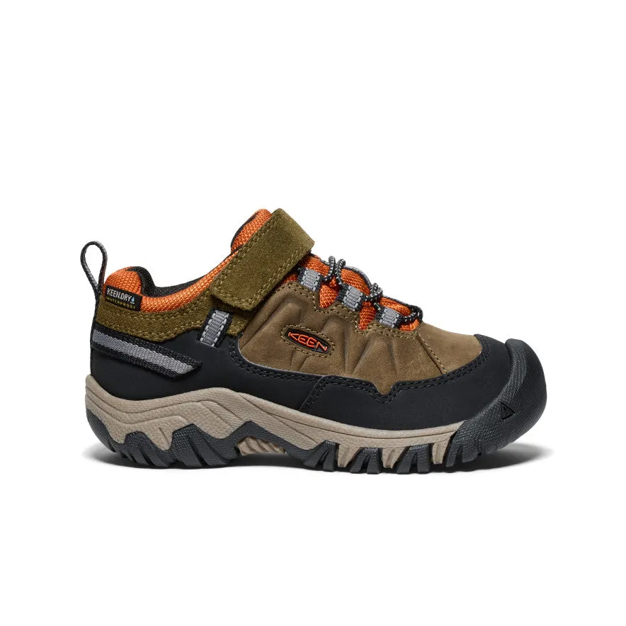 Little Kids' Targhee IV Waterproof Hiking Shoe  |  Dark Olive/Gold Flame Power Exercise