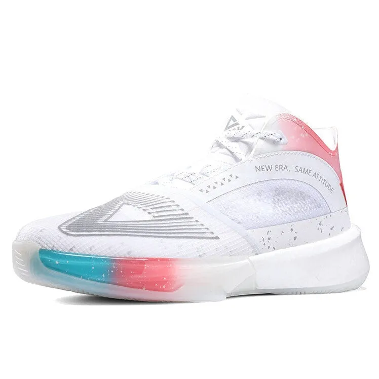 PEAK Andrew Wiggins Basketball Shoes Limited Edition TAICHI White Velcro Closure Unibody Upper Design