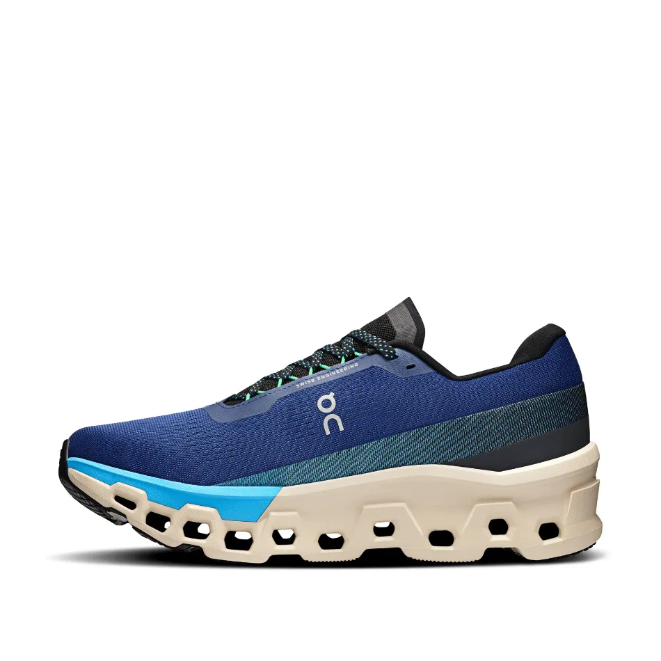 On Men's Cloudmonster 2 Running Shoes in Tempest/Horizon SS25 running in a mud run shoes