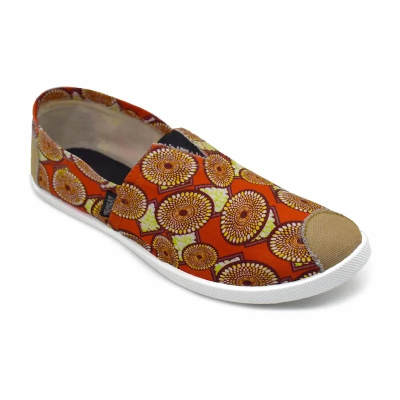 Emmy Chapisha Canvas Shoes - Multi Brick Red Mule Style Ergonomic Shape