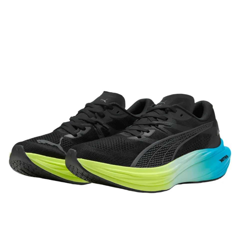 PUMA Men's Deviate NITRO 3 Running Shoes in Puma Black/Speed Blue AW25 Maximum Stability