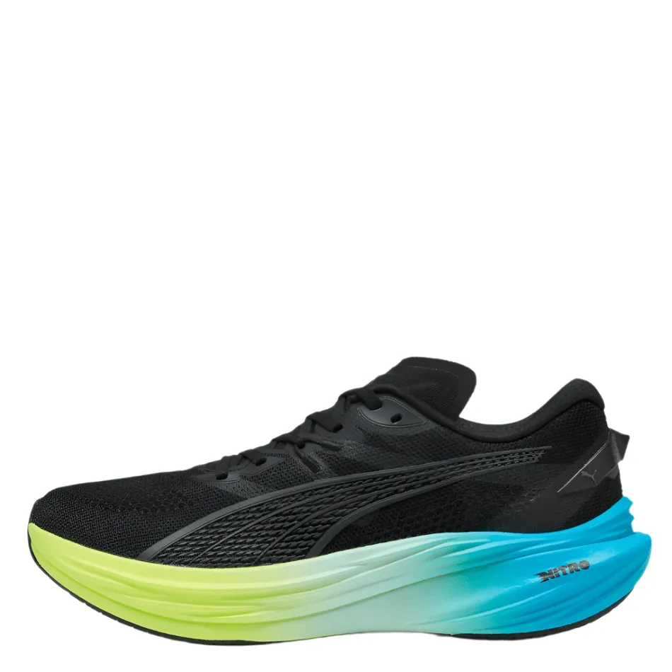 leg strength PUMA Men's Deviate NITRO 3 Running Shoes in Puma Black/Speed Blue AW25