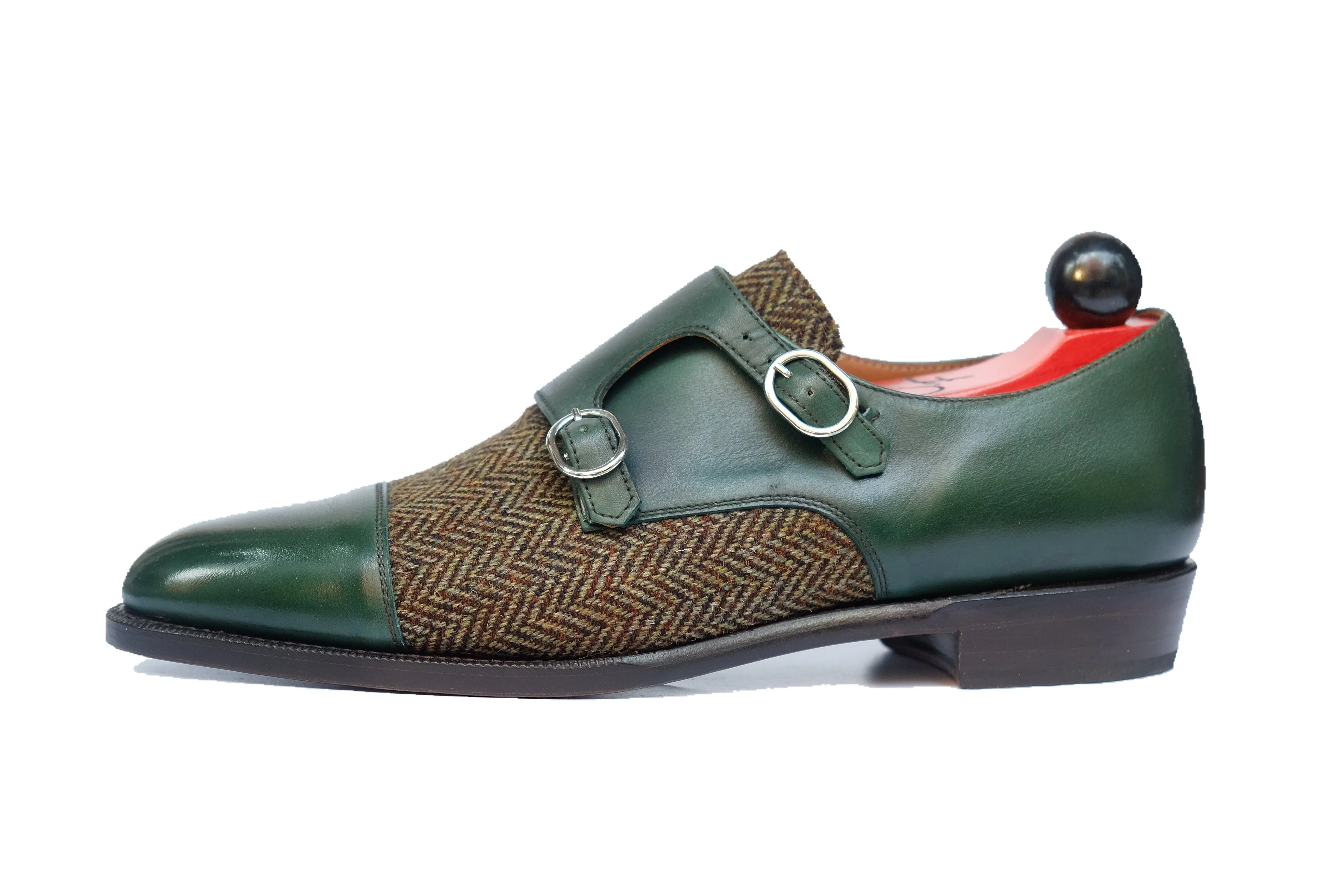 Kent - MTO - Shaded Forest Green Calf / Forest Tweed Classic Shape