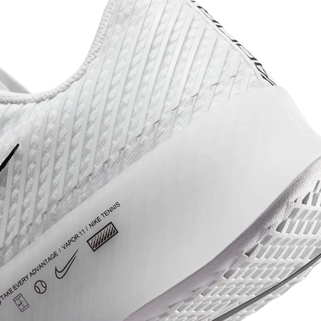 Nike Court Air Zoom Vapor 11 Men's Hard Court Tennis Shoes -  White/Black-Summit White Sleek Build