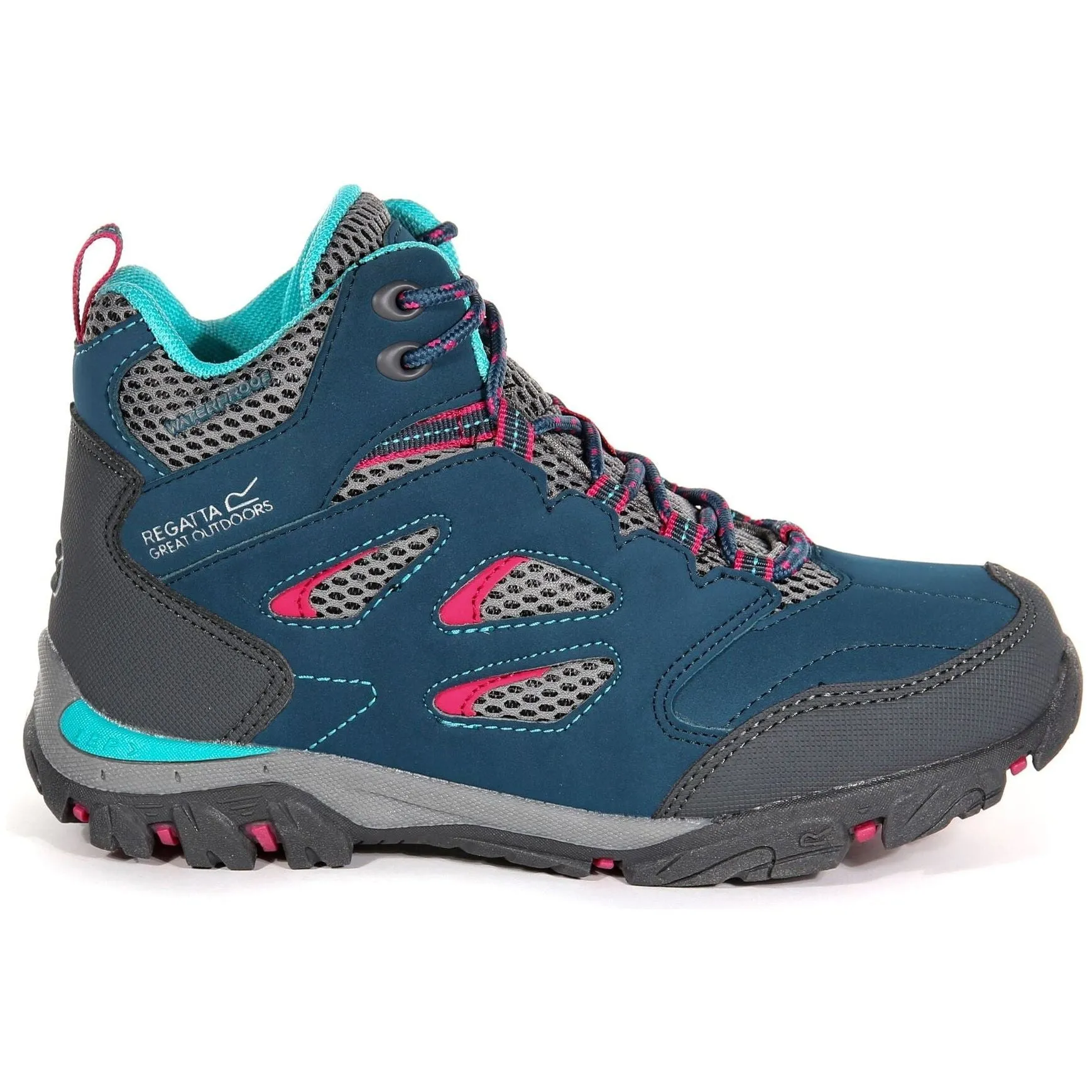Storm Ready Regatta Holcombe Mid Waterproof Junior Walking Boots - Blue