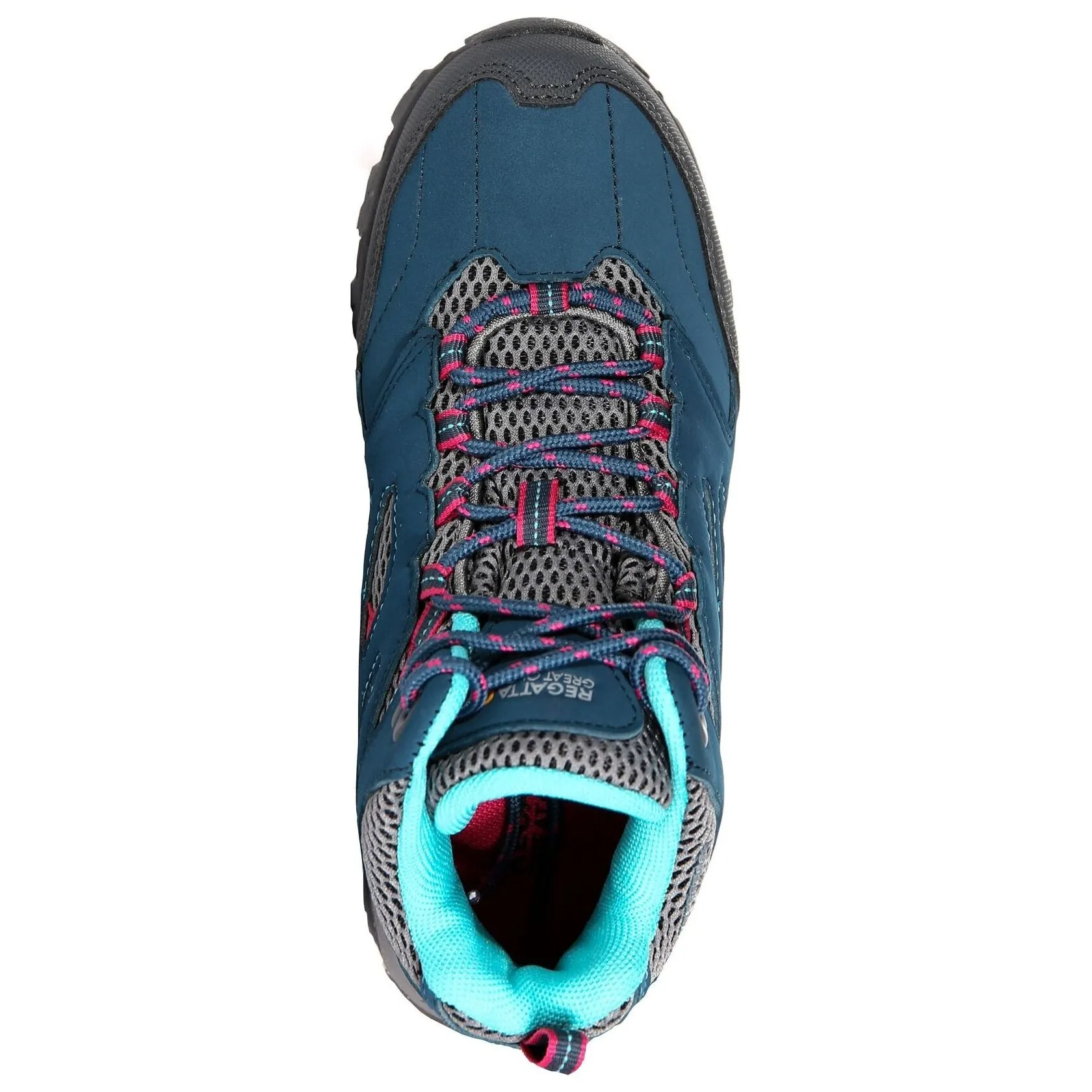 Regatta Holcombe Mid Waterproof Junior Walking Boots - Blue Durable Material Trail Comfort