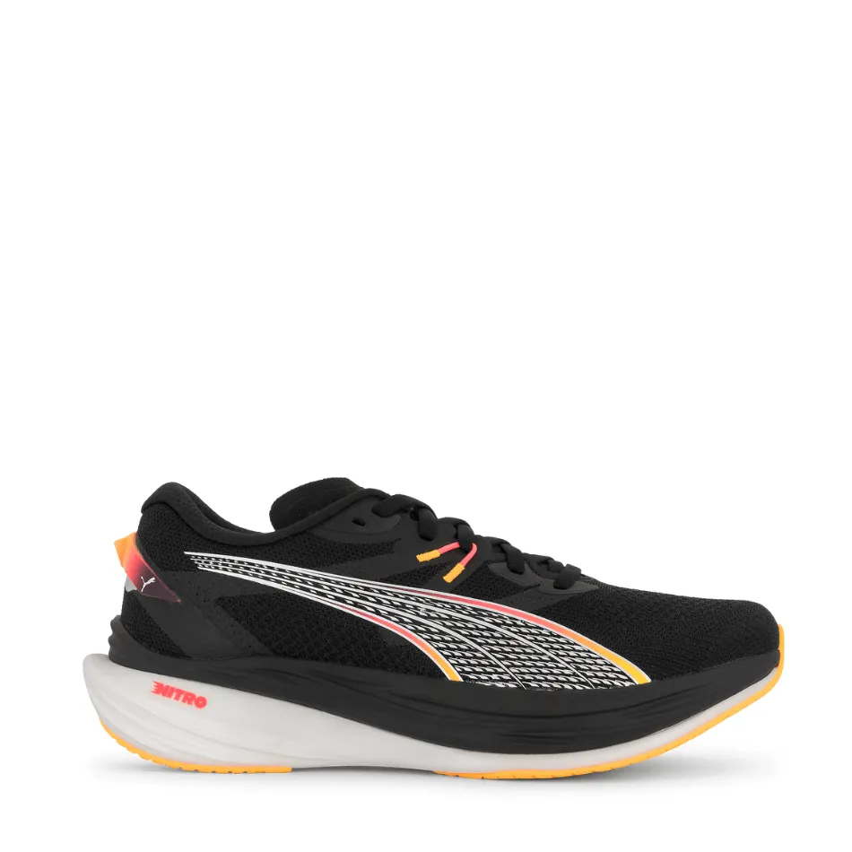 Puma Men's Deviate Nitro 3 Running Shoes in Black/Sun Stream AW24 precise engineering cushioned - footbed - material - plushness shoes