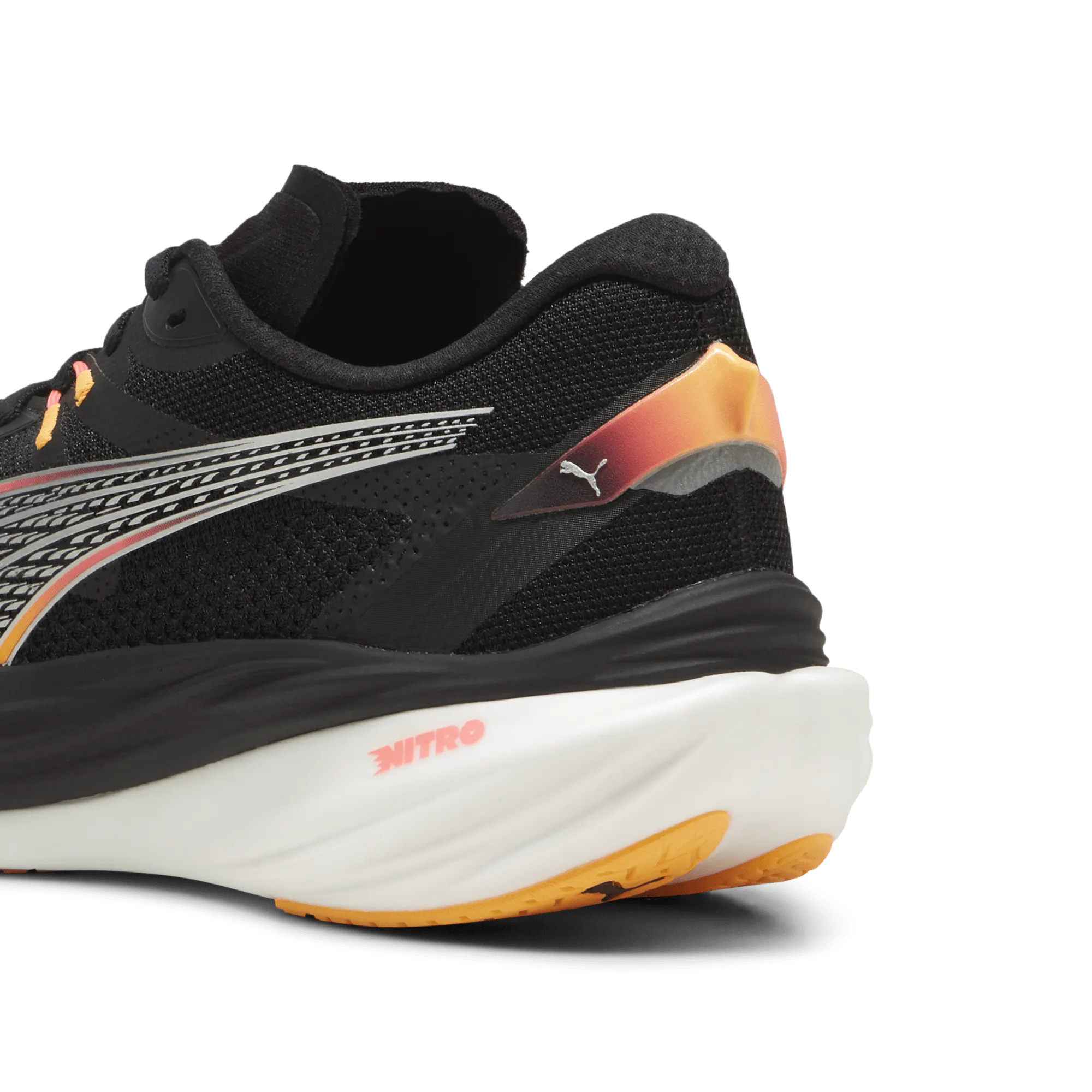 Puma Men's Deviate Nitro 3 Running Shoes in Black/Sun Stream AW24 Comfort Stretch temperate - climate shoes
