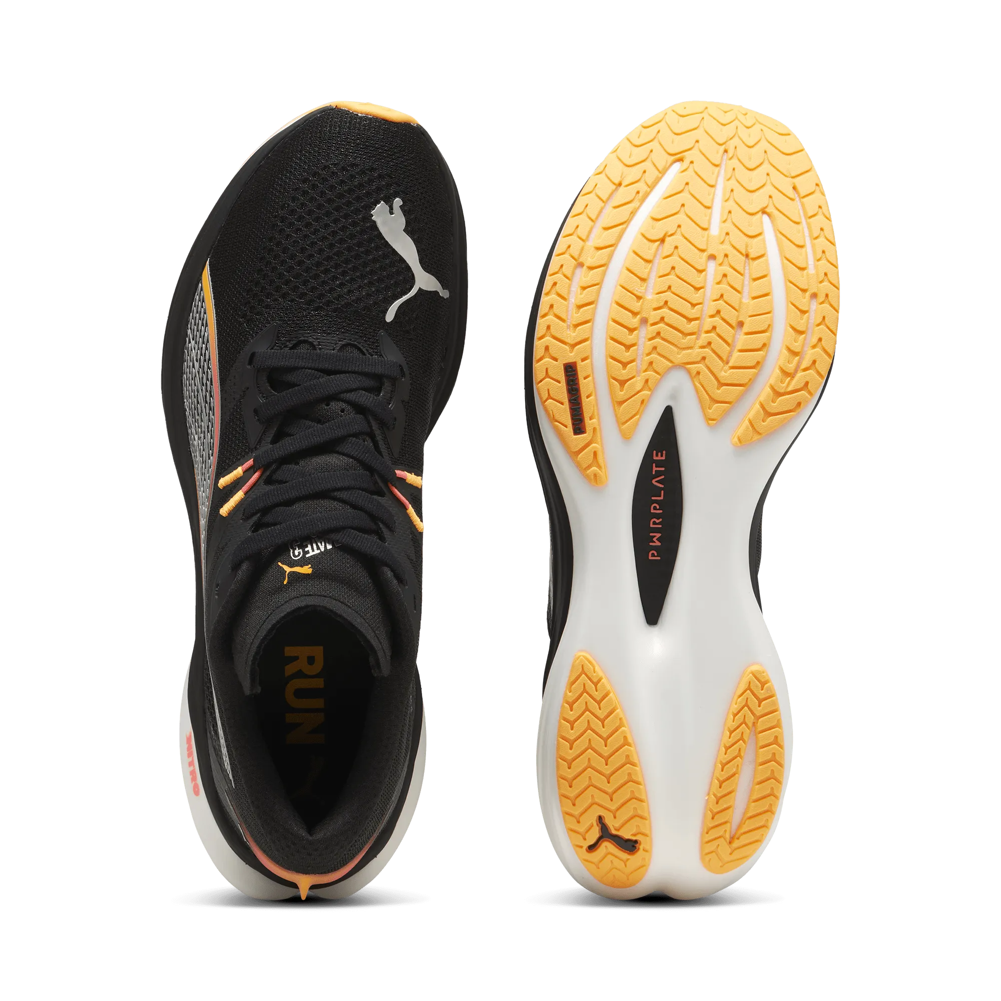 Puma Men's Deviate Nitro 3 Running Shoes in Black/Sun Stream AW24 quick - drying - efficiency shoes
