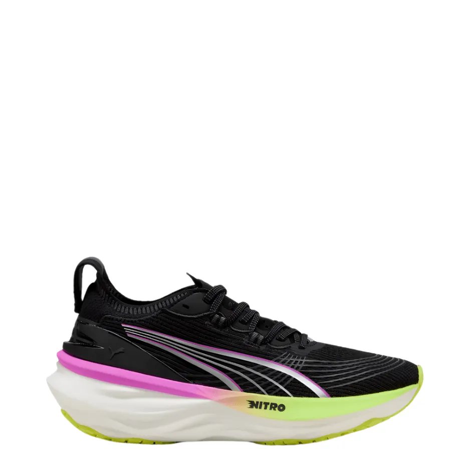 Ventilation casual running footwear Puma Women's ForeverRun NITRO 2 Running Shoes in Puma Black/Pure Magneta SS25