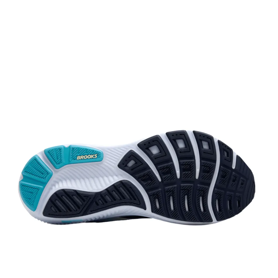 Brooks Women's Ghost 17 D Wide Fit Running Shoes in Navy/Green/Turquoise AW25 morning run shoes foam - filled shoes