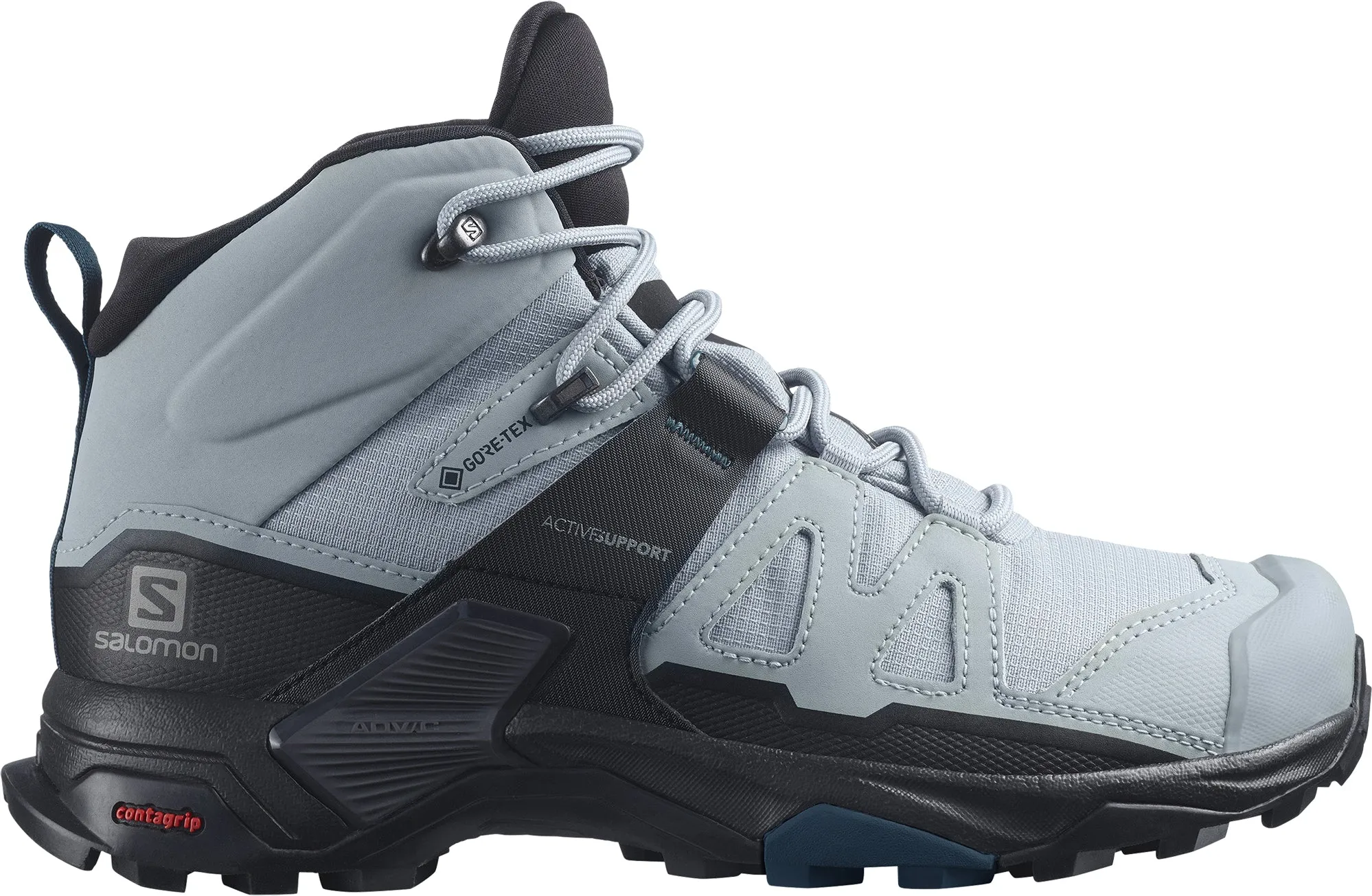 Rainforest Trek Stability Design Salomon X Ultra 4 Mid GORE-TEX WIDE FIT Womens Walking Boots - Blue