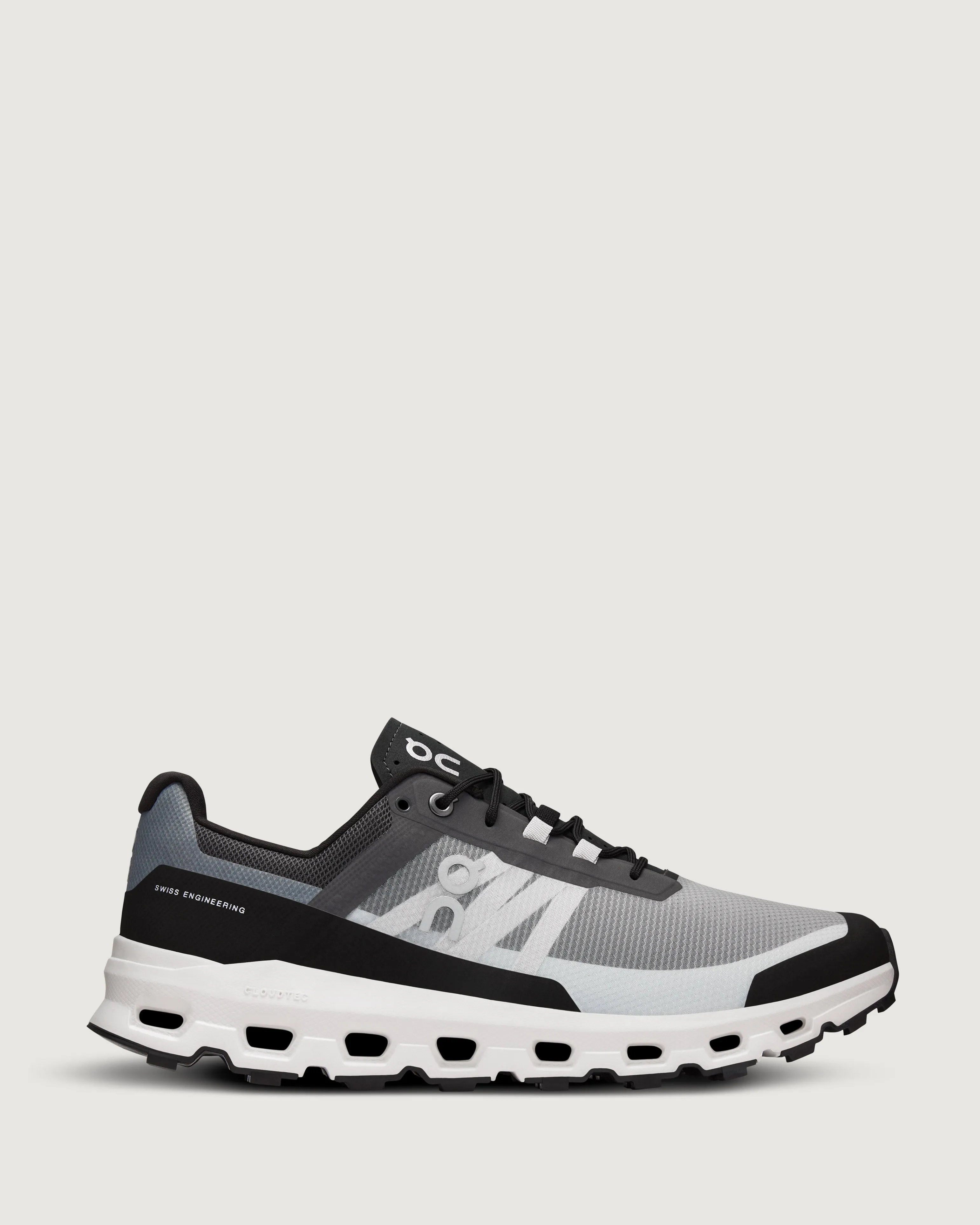 Men's On Cloudvista Trail Running Shoes - Black/White Rebound Tech Elegant