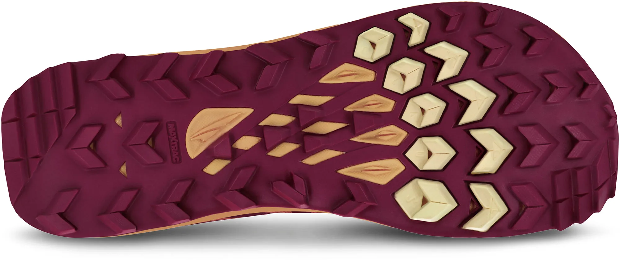 Outsole traction pattern supports agile footwork Altra Lone Peak 8 Womens Trail Running Shoes - Red