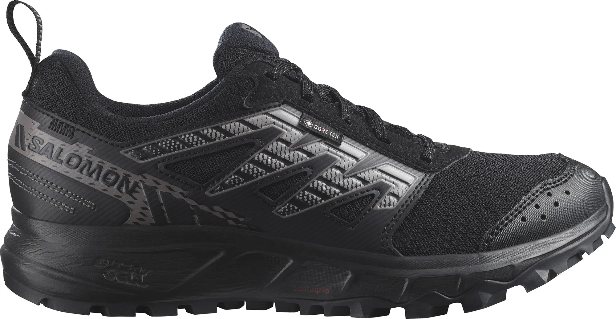 Salomon Wander GORE-TEX Womens Trail Running Shoes - Black lace up closure Comfort Driven