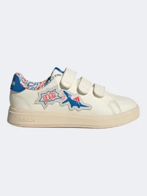 Adidas Advantage 2.0 Dino Ps-Boys Sportswear Shoes Off White Gold Tone
