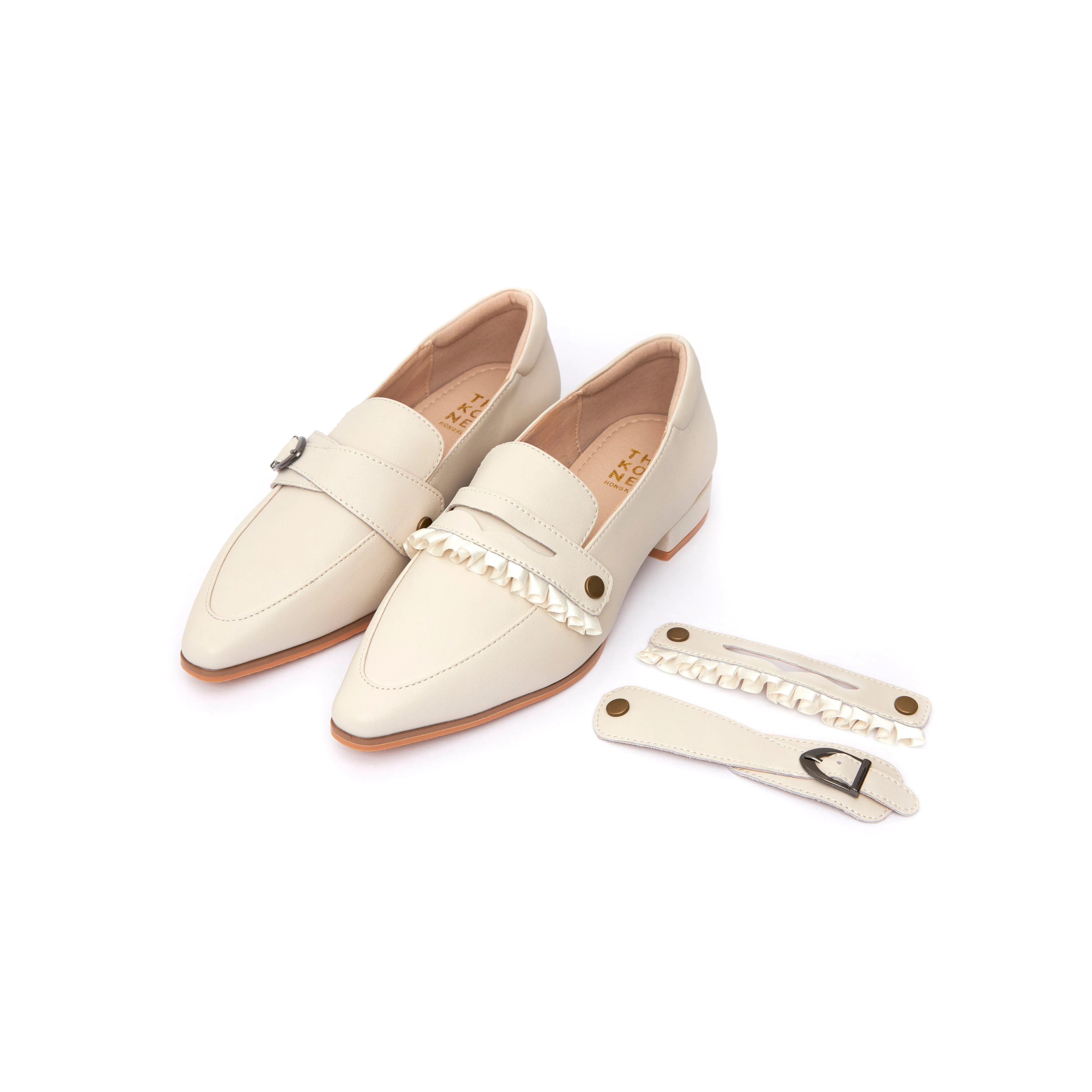 Flexible Design Fresh Power Kristy Buckle Loafers - Beige ( BEI )