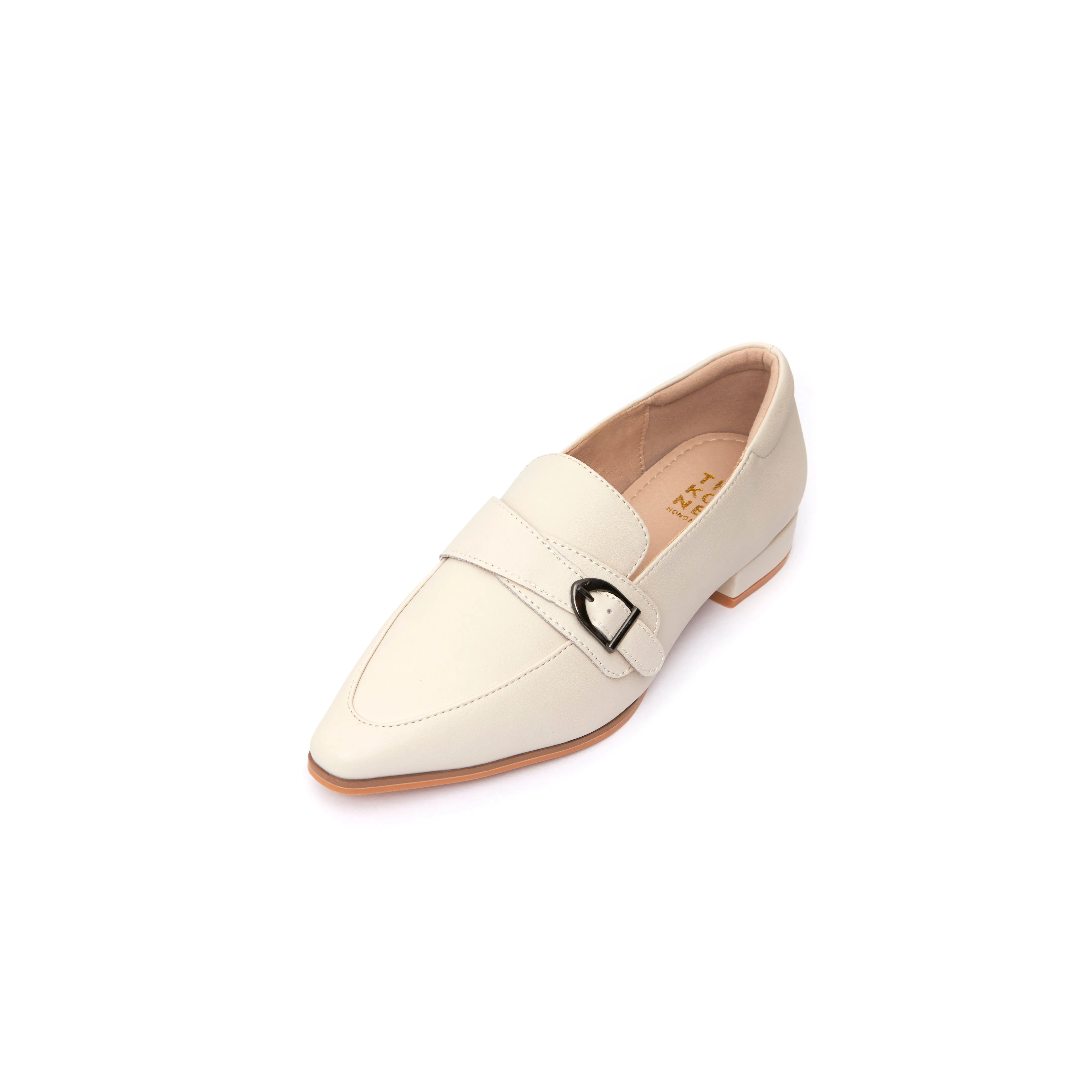 Kristy Buckle Loafers - Beige ( BEI ) Versatile Style Adjustable
