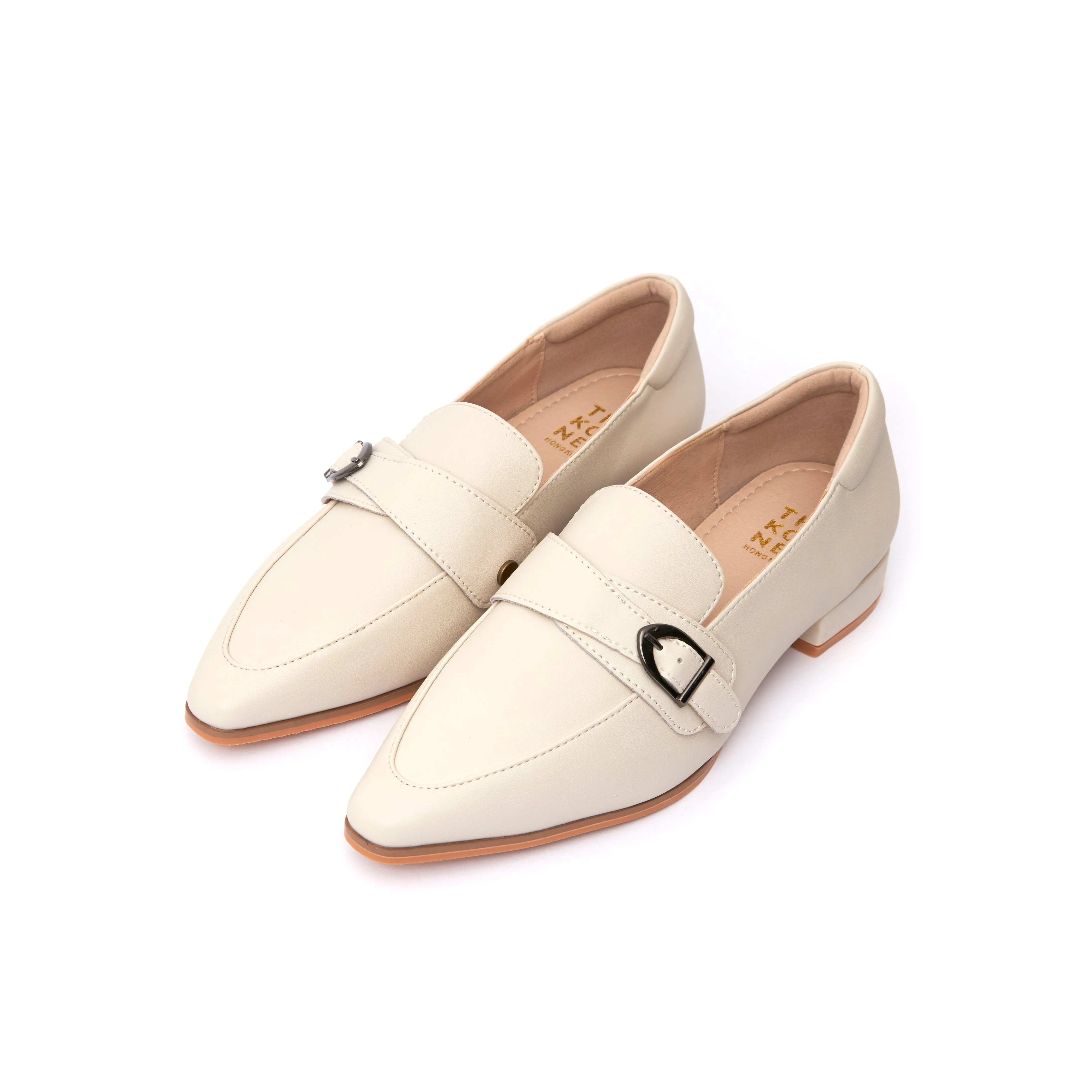 Kristy Buckle Loafers - Beige ( BEI ) Casual chic