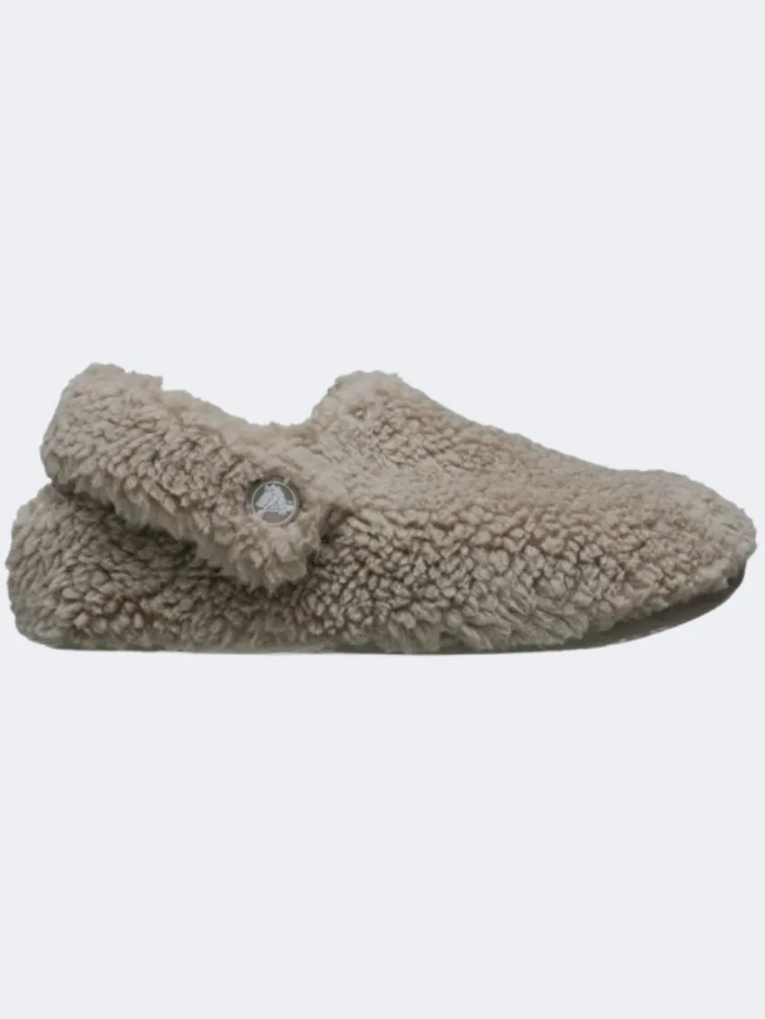 Wide fit Crocs Classic Cozzzy Kids Lifestyle Slippers Mushroom