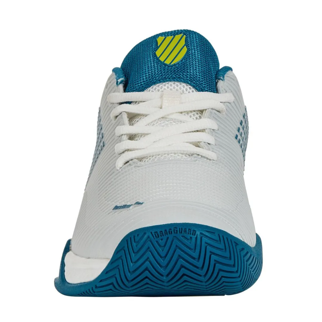 Teen Athletes Water Resistant K Swiss Hypercourt Express AC Mens Tennis Shoes - White / Blue