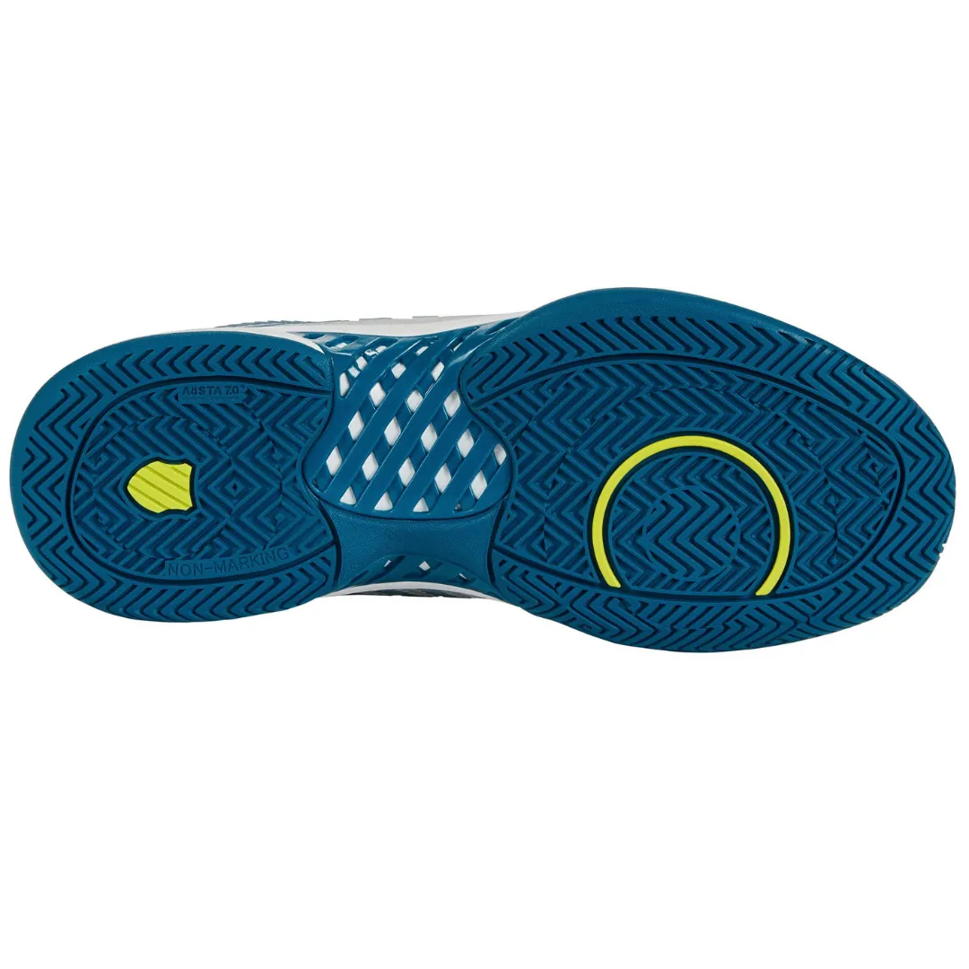 Training Grip Control K Swiss Hypercourt Express AC Mens Tennis Shoes - White / Blue