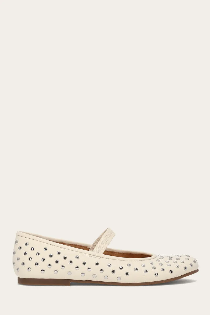 Emma Studded Mary Jane Comfort support Clean White
