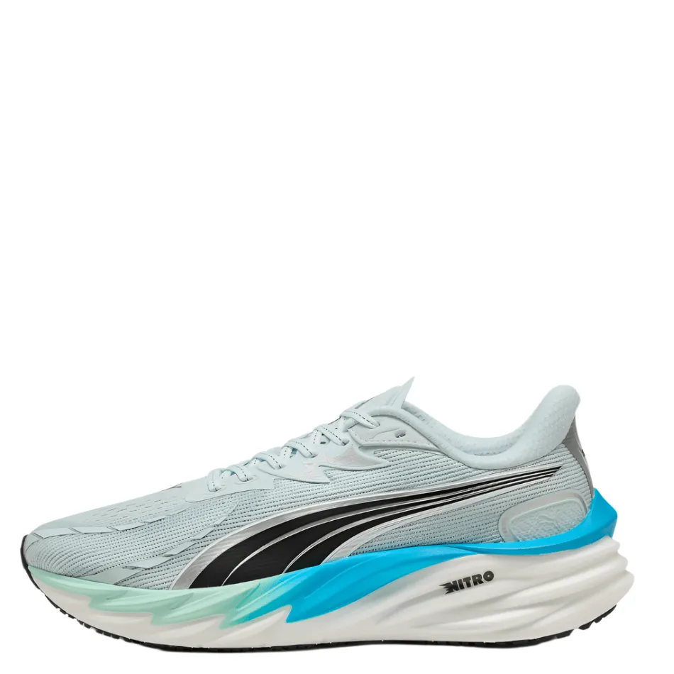 Long Wear Comfort Ultimate Comfort PUMA Men's Velocity NITRO 4 Running Shoes in Sea Glass/Speed Blue AW25