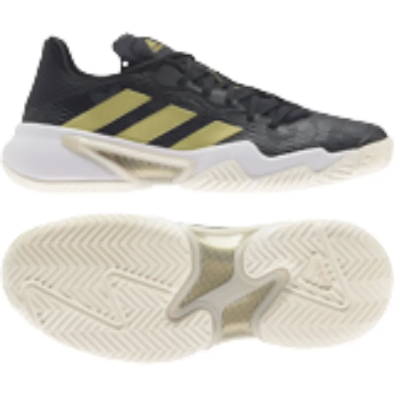 Anti Bacterial Mobility Gear Adidas Womens Barricade Tennis Shoes - Core Black/Gold/Carbon